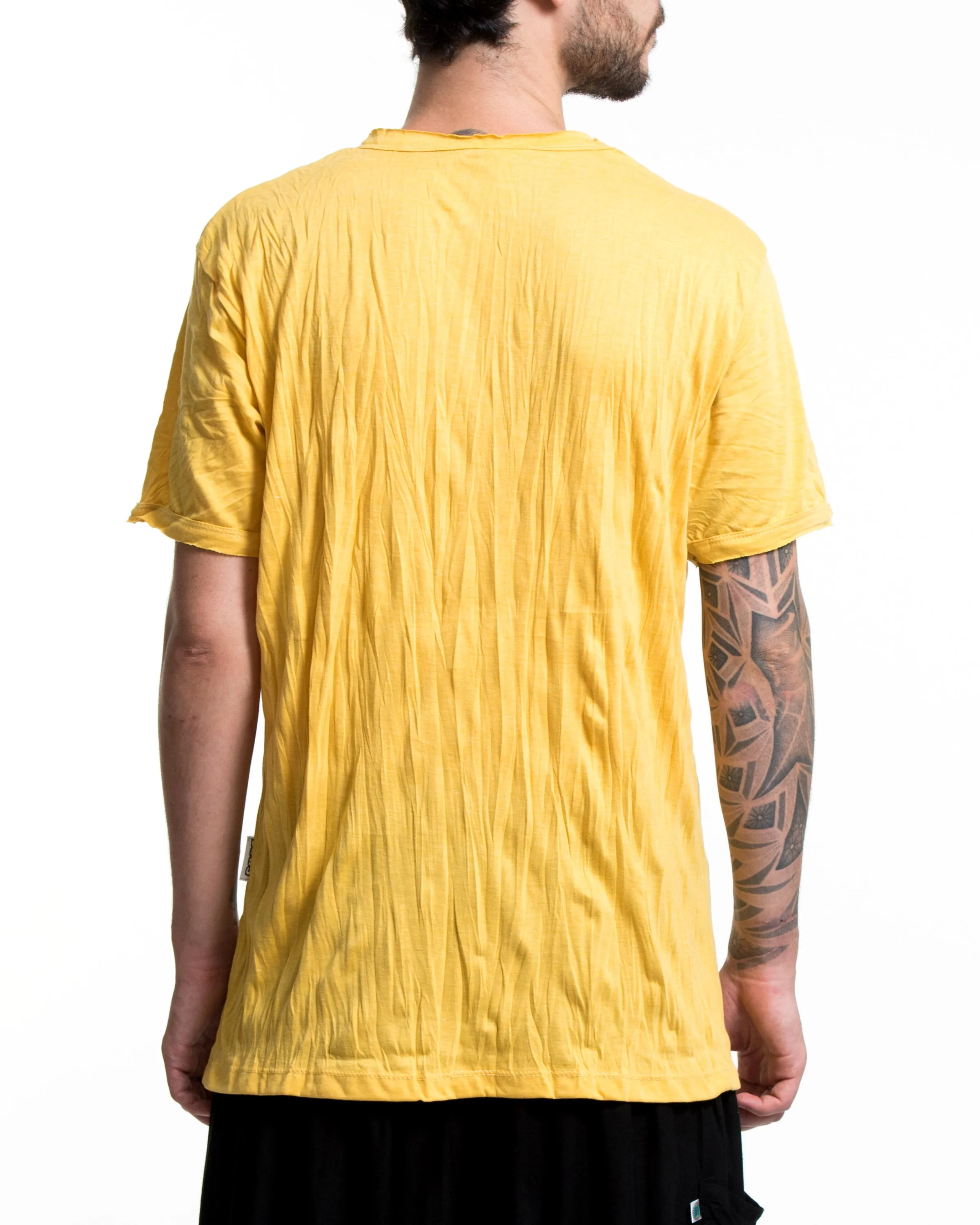 Mens Solid Color T-Shirt in Yellow