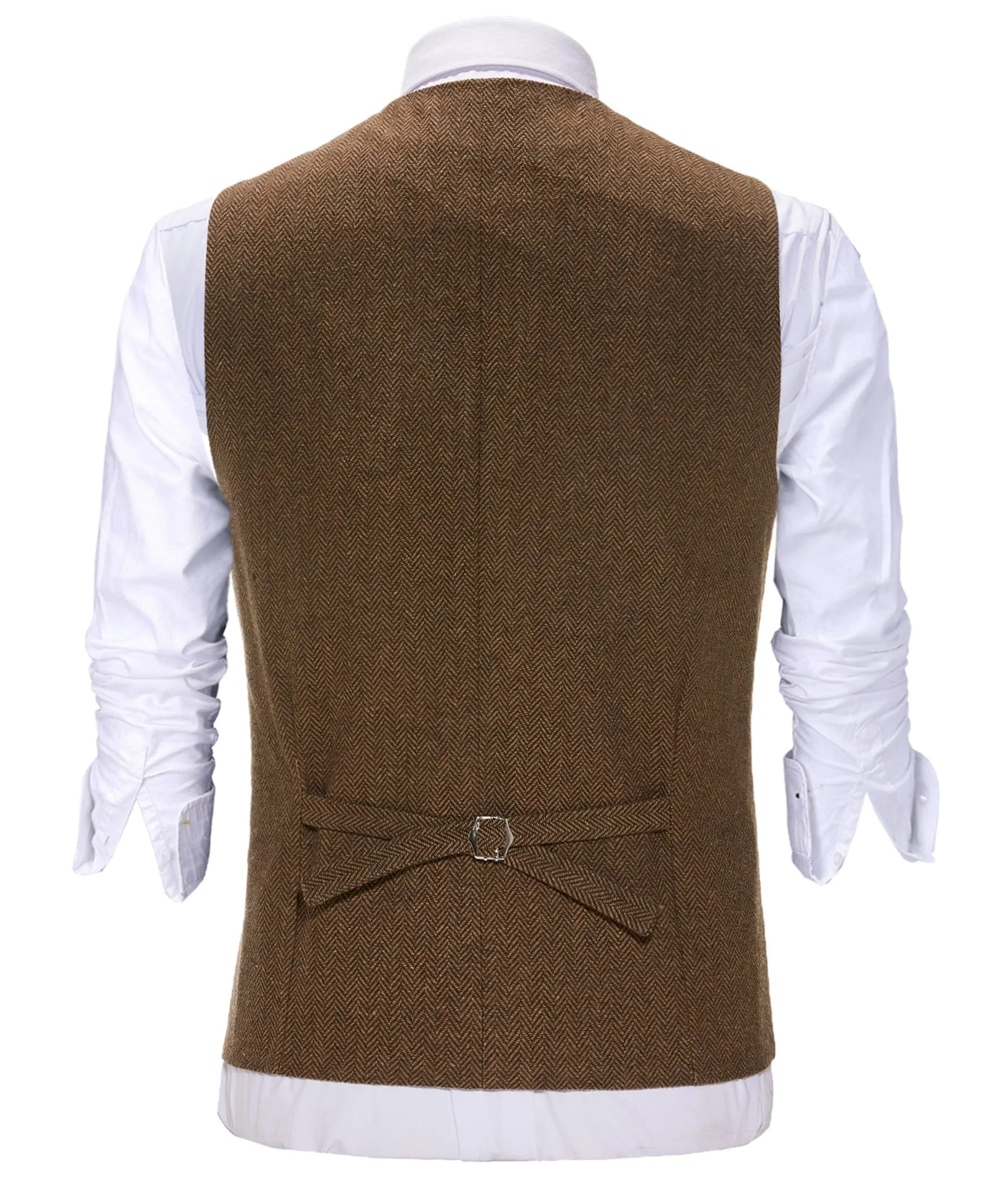 Men's Suit Vest Herringbone Notch Lapel Waistcoat