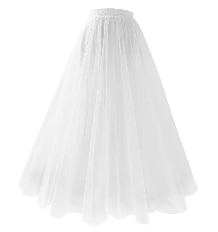 Mesh Skirt Mid-length Pleated Skirt Plus Size Super Large Swing Skirt A- Line Skirt