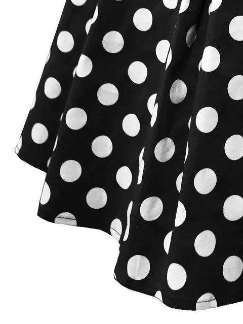 Modern  Dot High Waist A Line Skirt