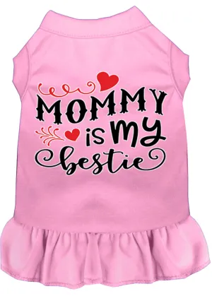 Mommy Is My Bestie Screen Print Dog Dress Light Pink Xxxl (20)