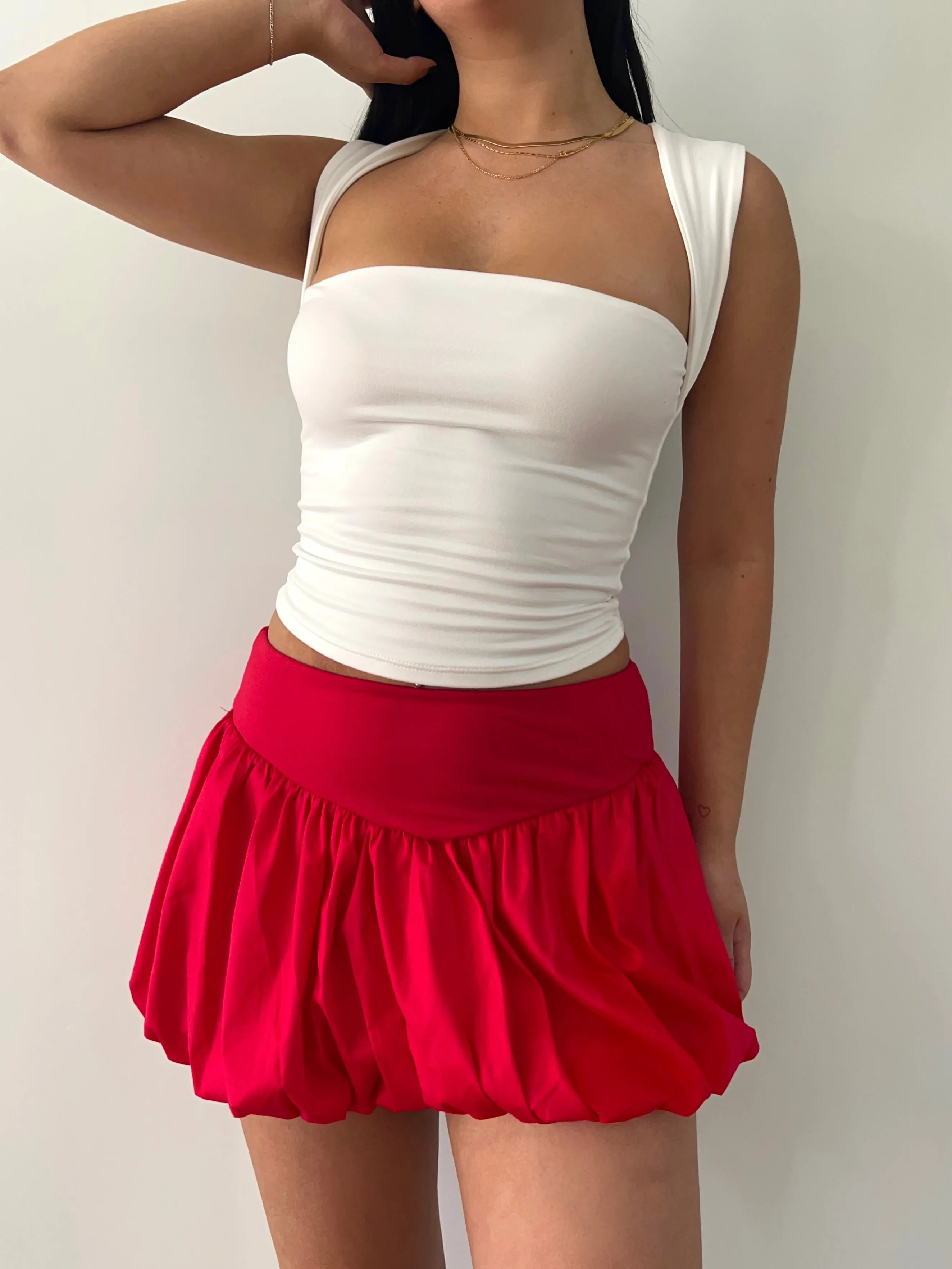 Nadia Bubble Skirt (Red)