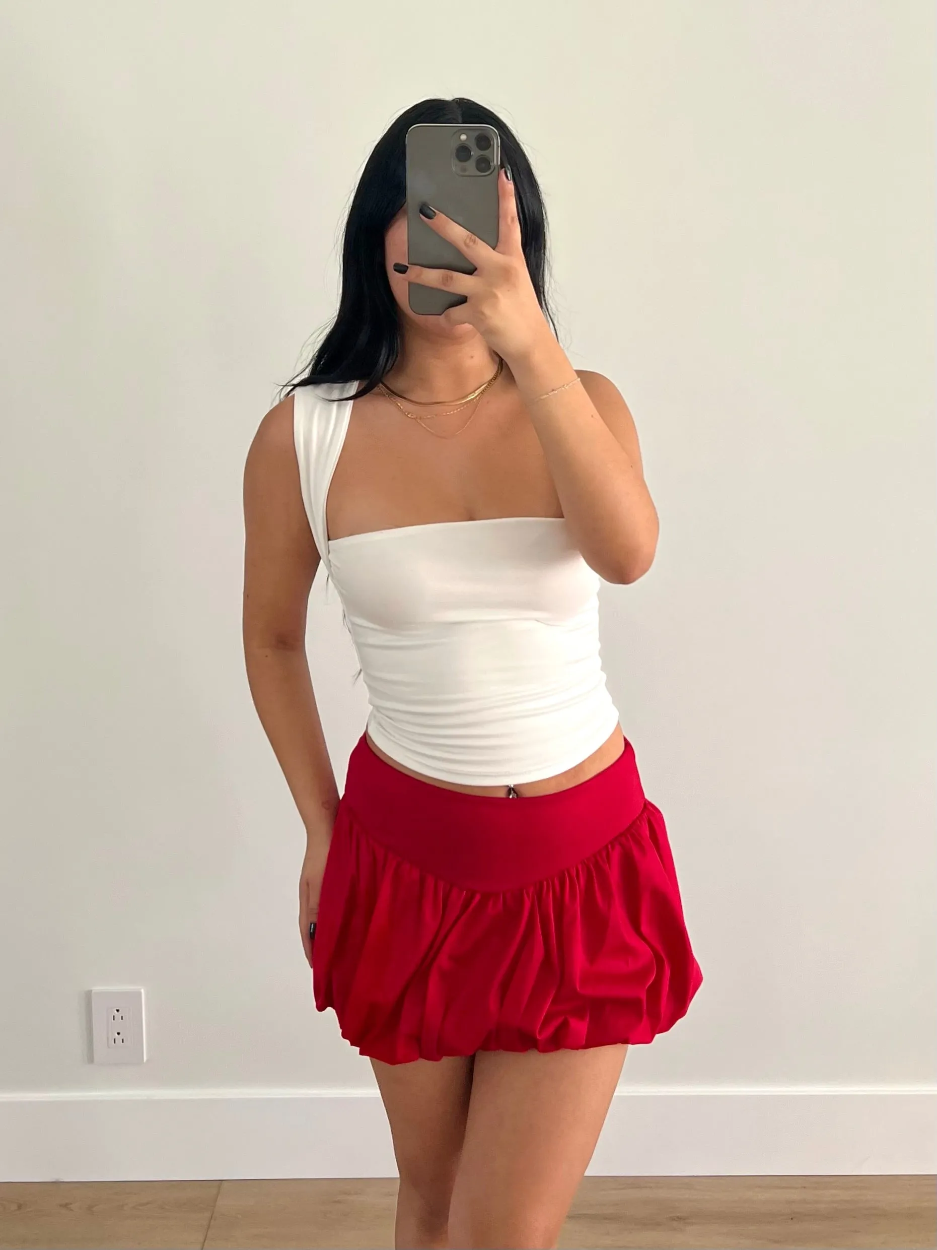 Nadia Bubble Skirt (Red)