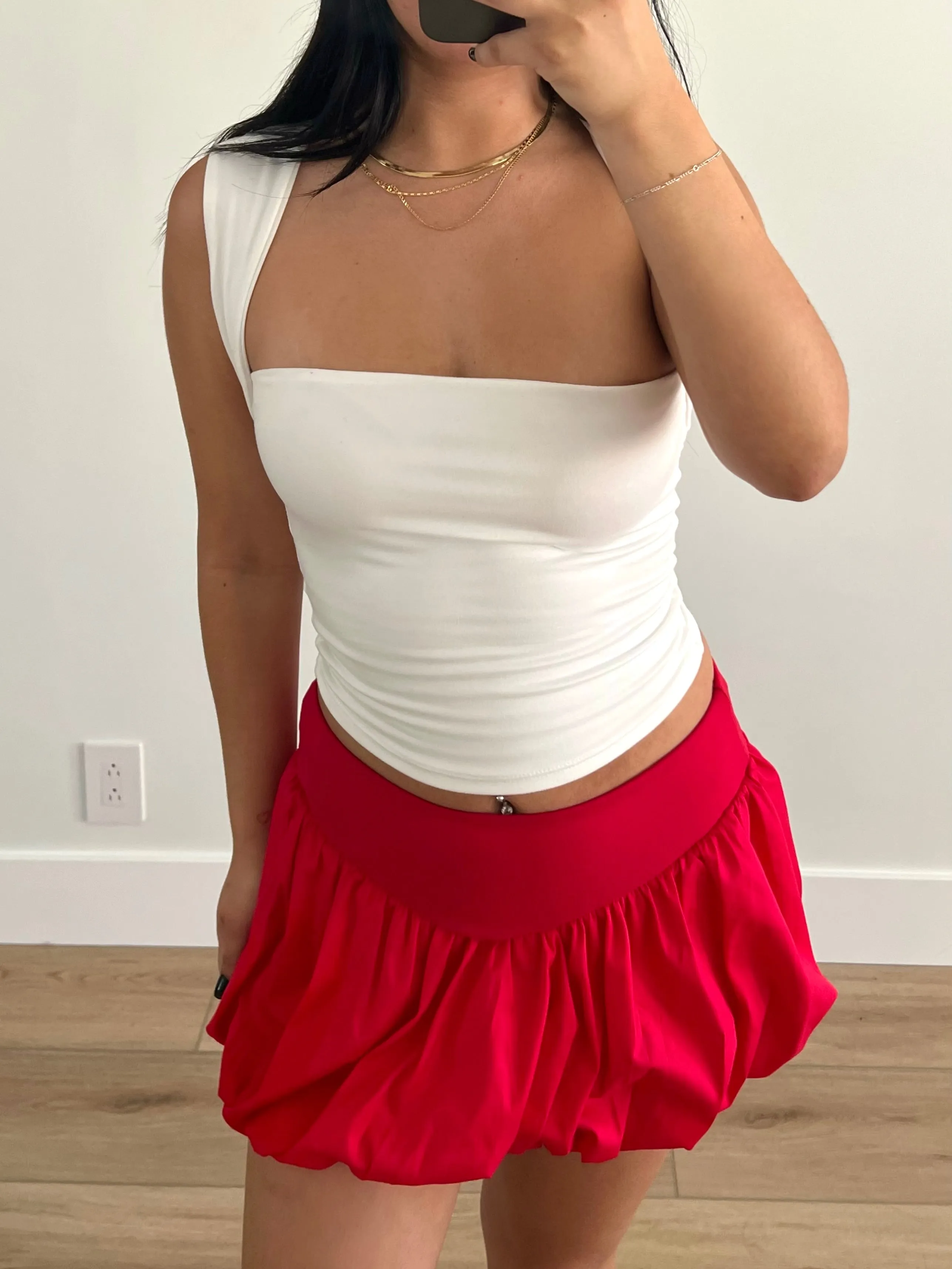 Nadia Bubble Skirt (Red)