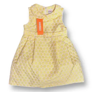 NEW! Girls Gymboree Size 2T Yellow Polka Dot Pleated Sleeveless Dress