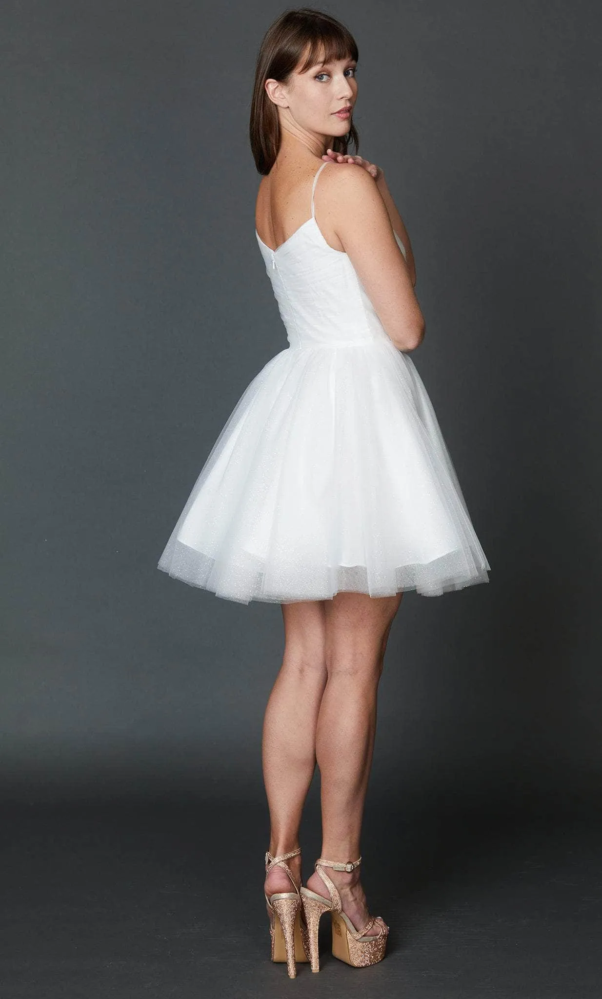 NINA CANACCI 607 Ivory Off White Tulle Cocktail Dress