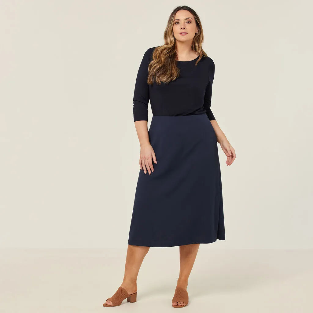 NNT Uniforms Crepe Stretch Midi Length A-line Skirt (CAT2RV)