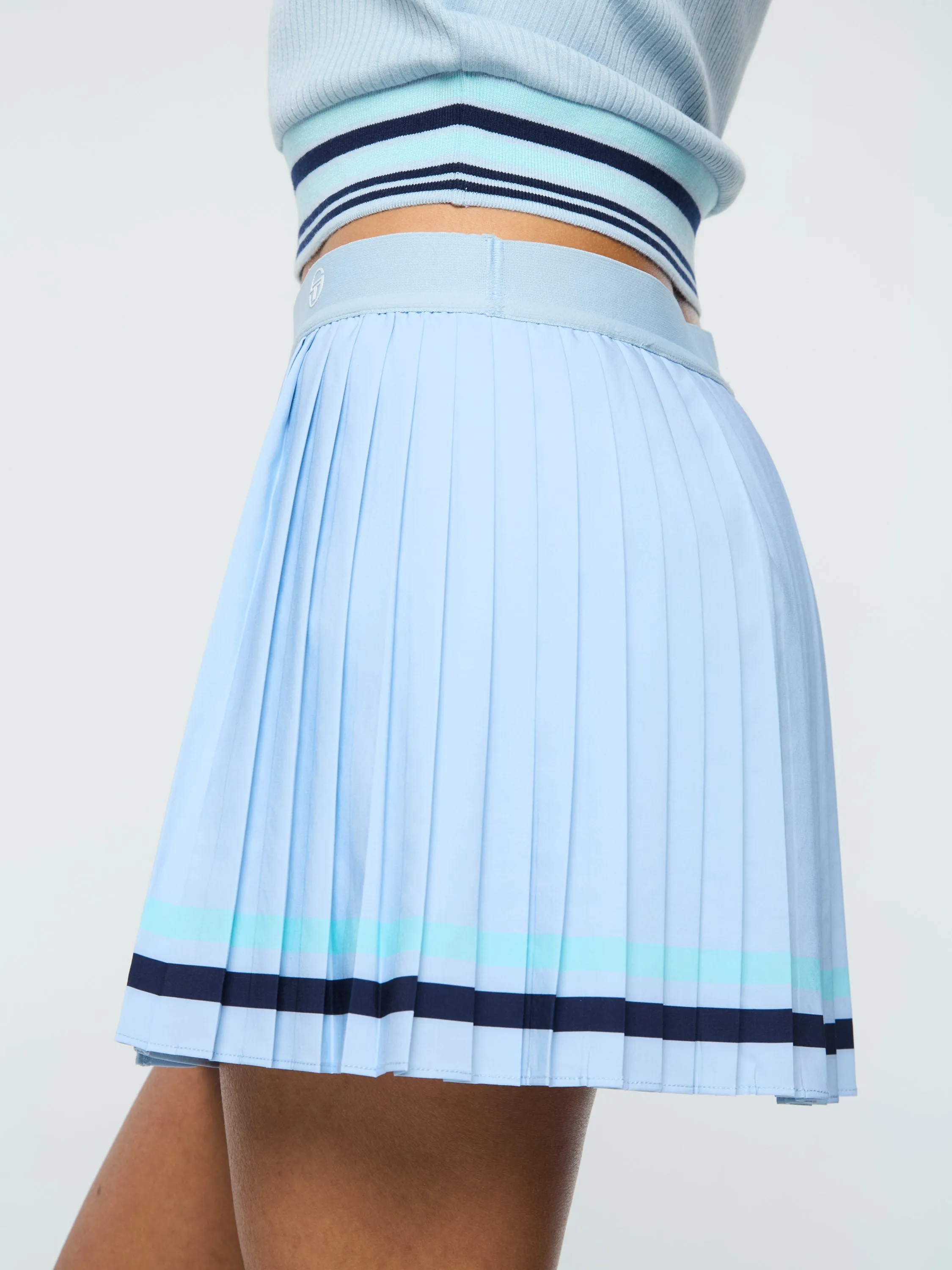 Noale Tennis Wrap Skirt- Celestial Blue