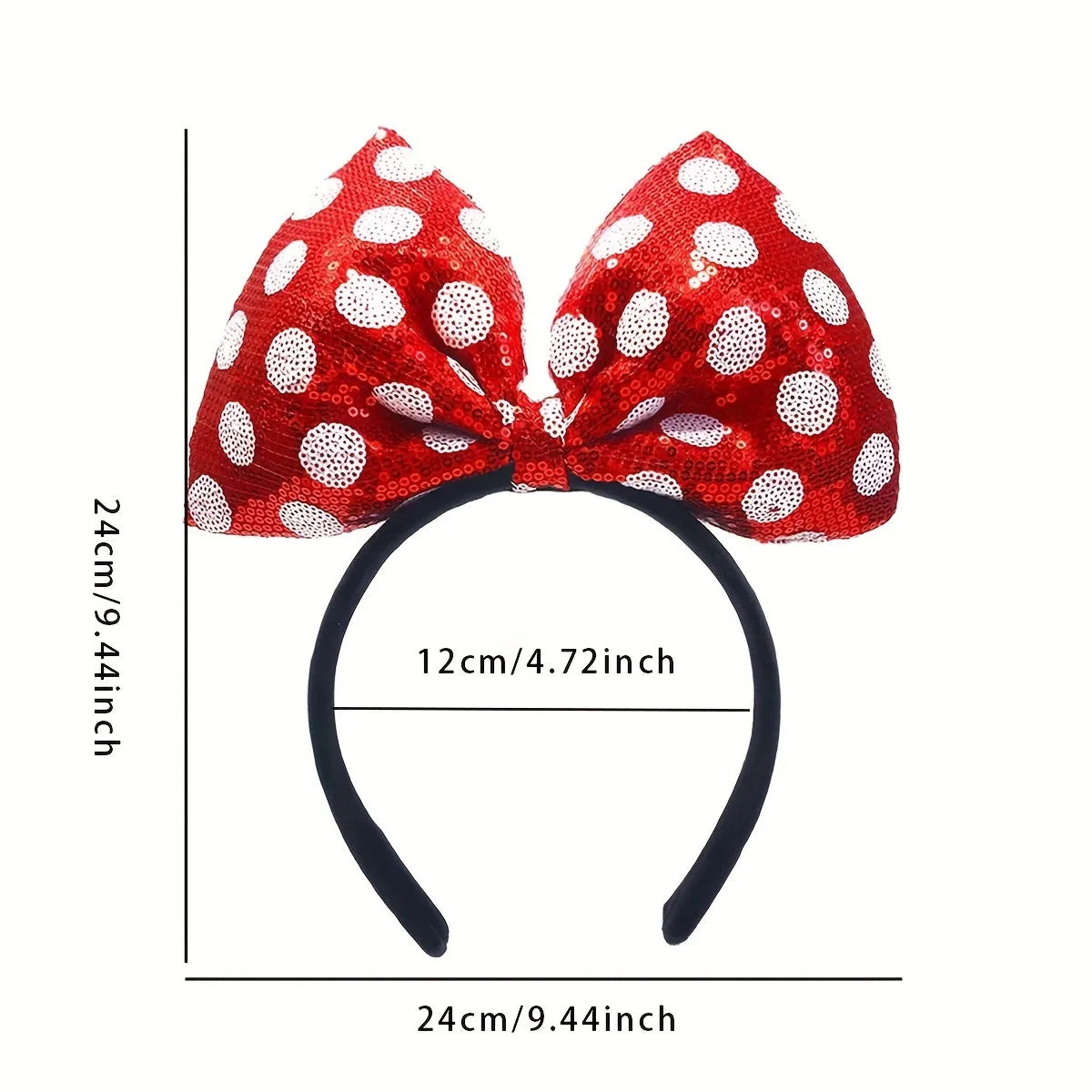 Partyready Red Polka Dot Sequin Bow Headband