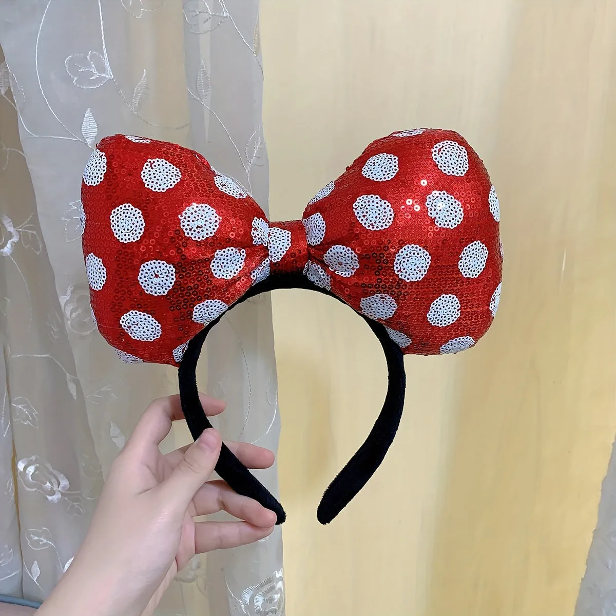 Partyready Red Polka Dot Sequin Bow Headband