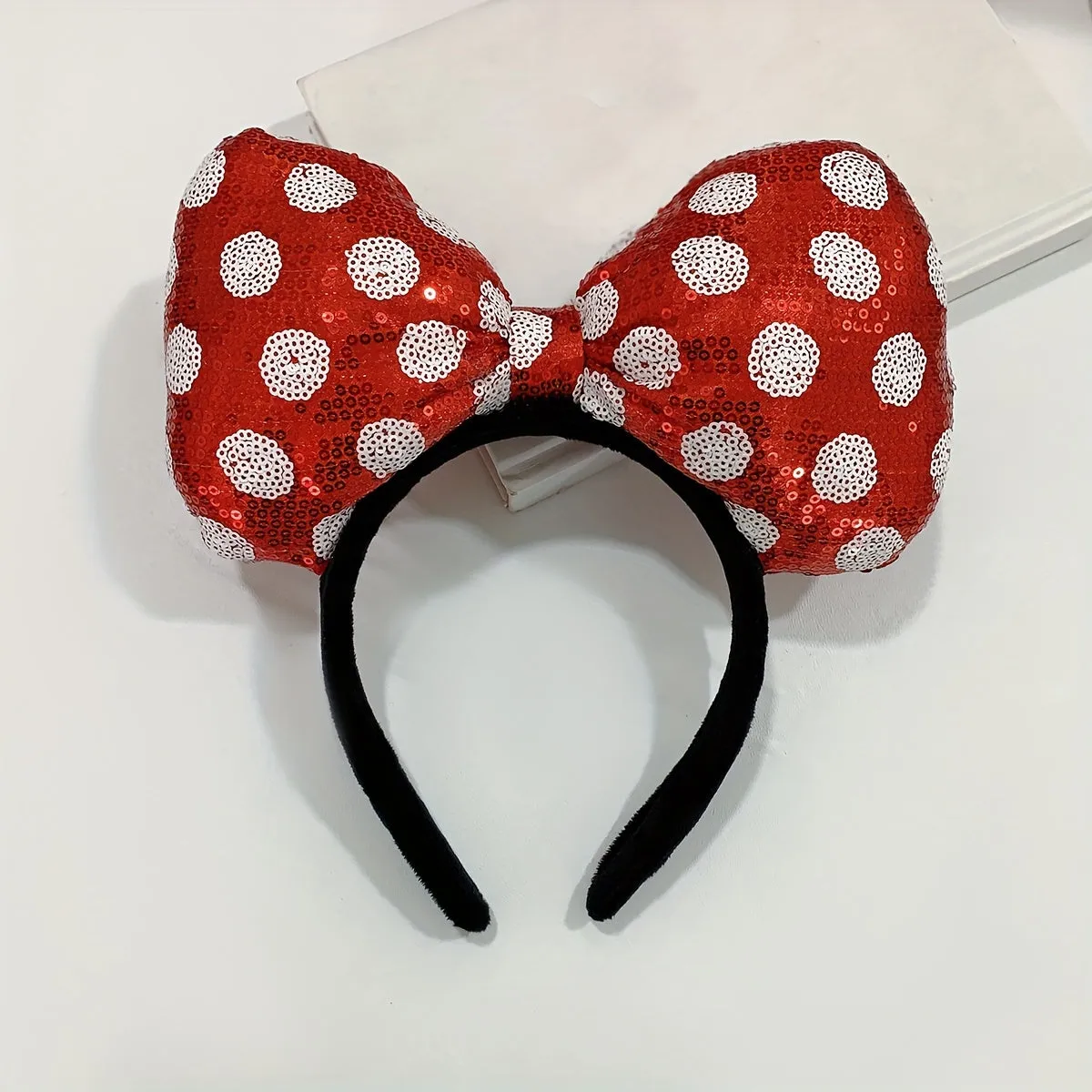 Partyready Red Polka Dot Sequin Bow Headband