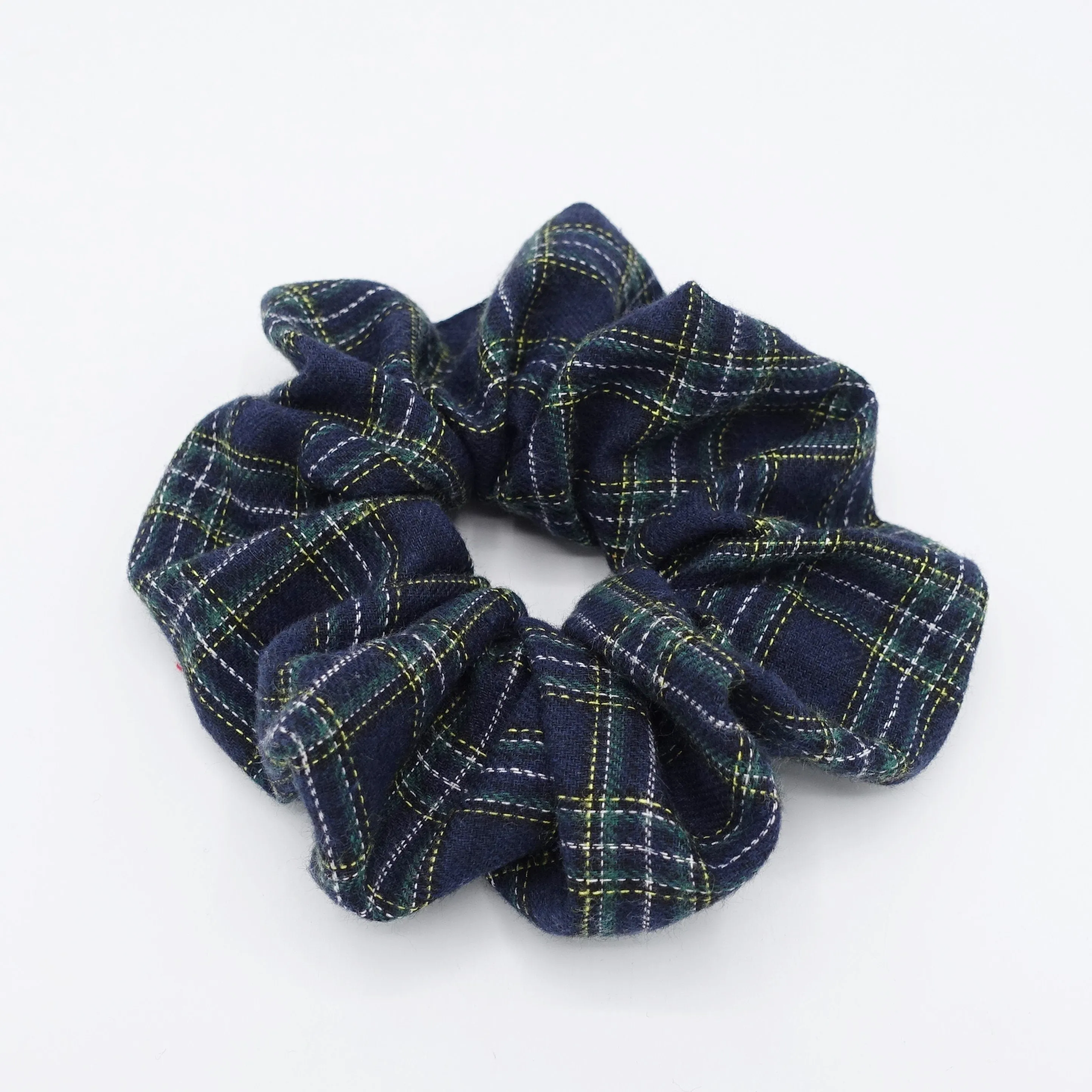 plaid check scrunchies woolen hair elastic scrunchie for women