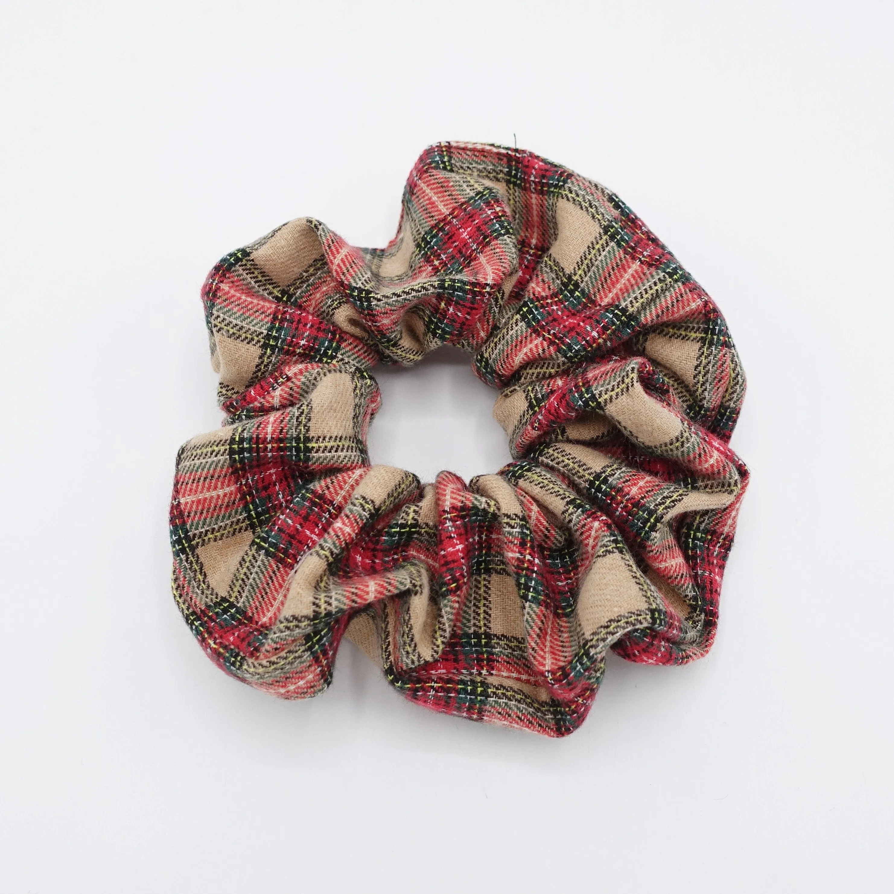 plaid check scrunchies woolen hair elastic scrunchie for women