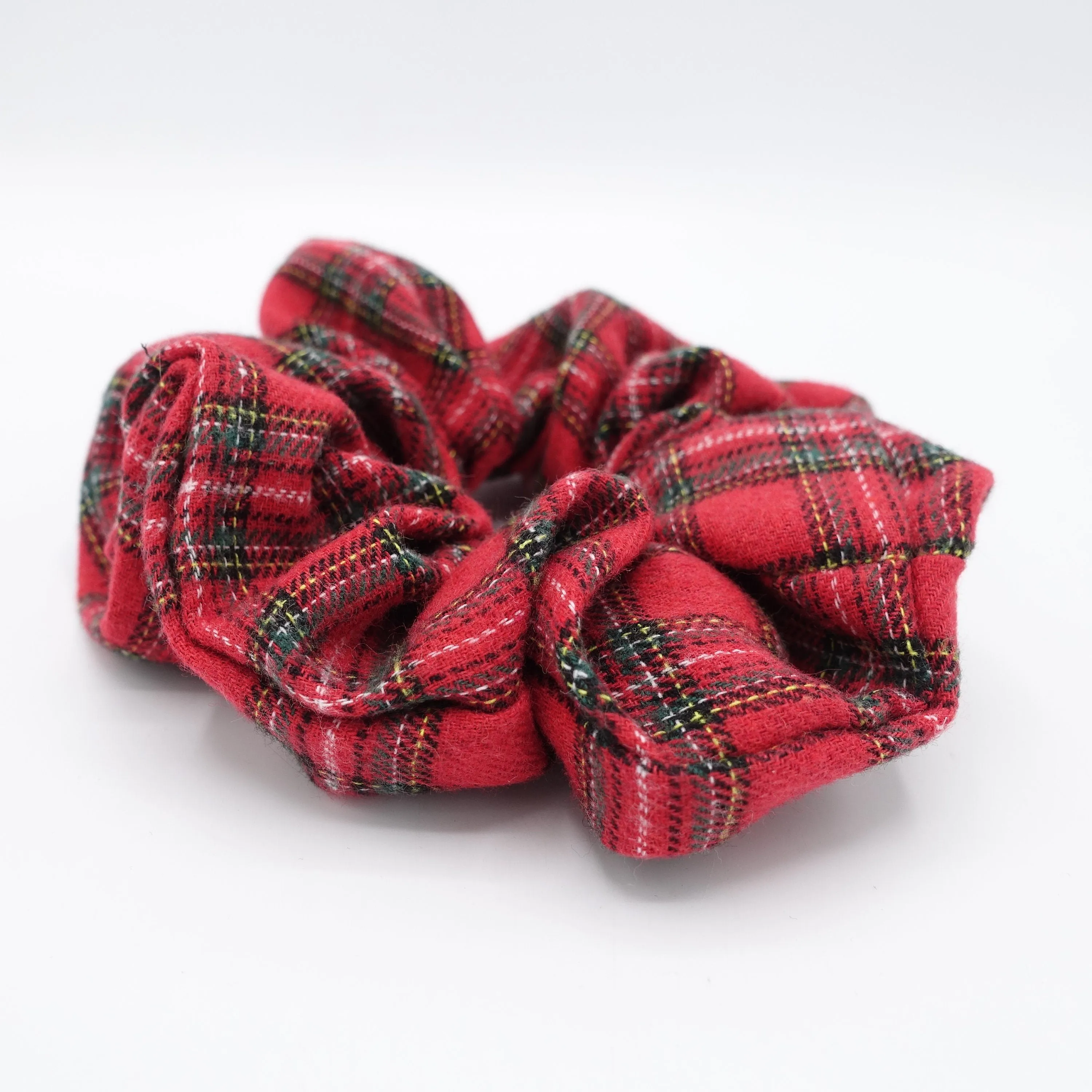 plaid check scrunchies woolen hair elastic scrunchie for women