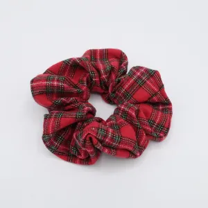 plaid check scrunchies woolen hair elastic scrunchie for women