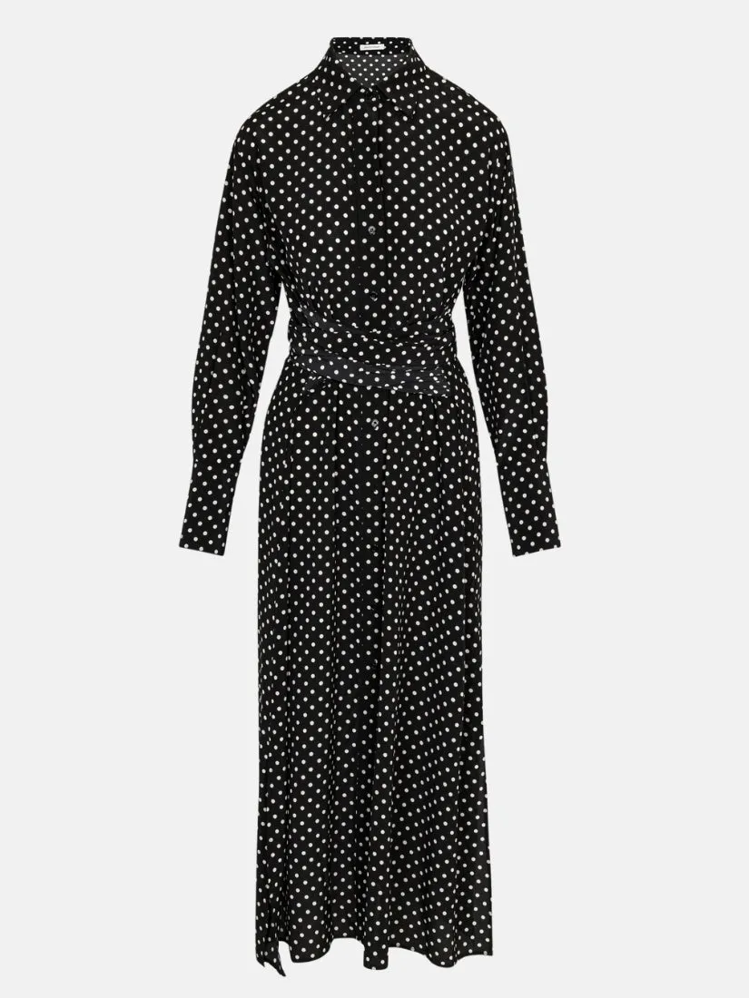 Polka Dot Silky Wrap Dress