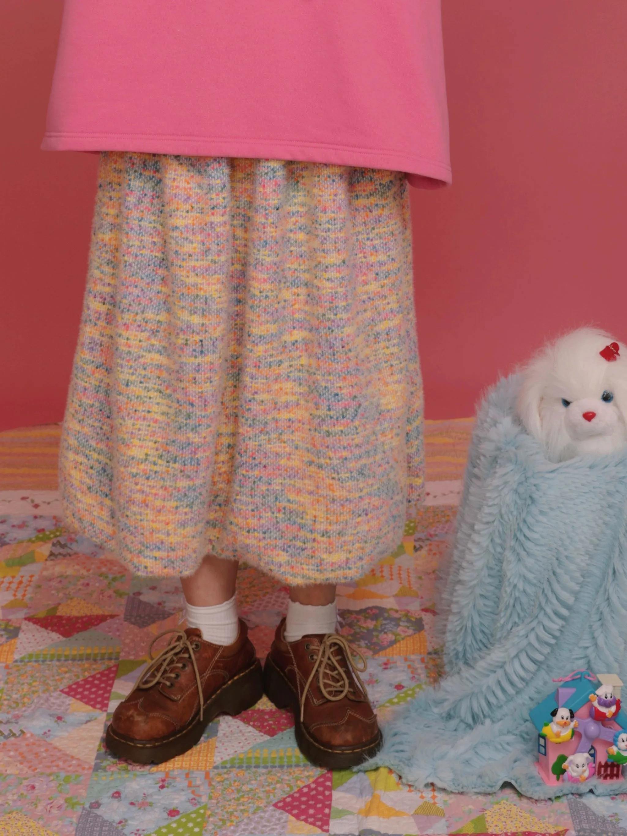 Rainbow Colored Beans Cute Girl Woolen Flower Pod Skirt【s0000004304】