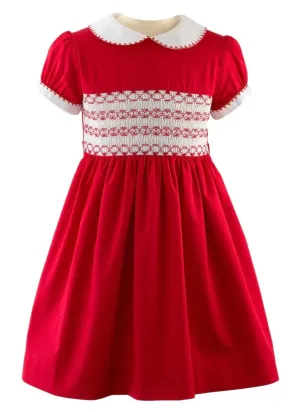 Red Classic Smocked Dress