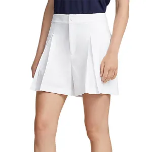 RLX Ralph Lauren Women's Performance Pleated Golf Shorts - Pure White