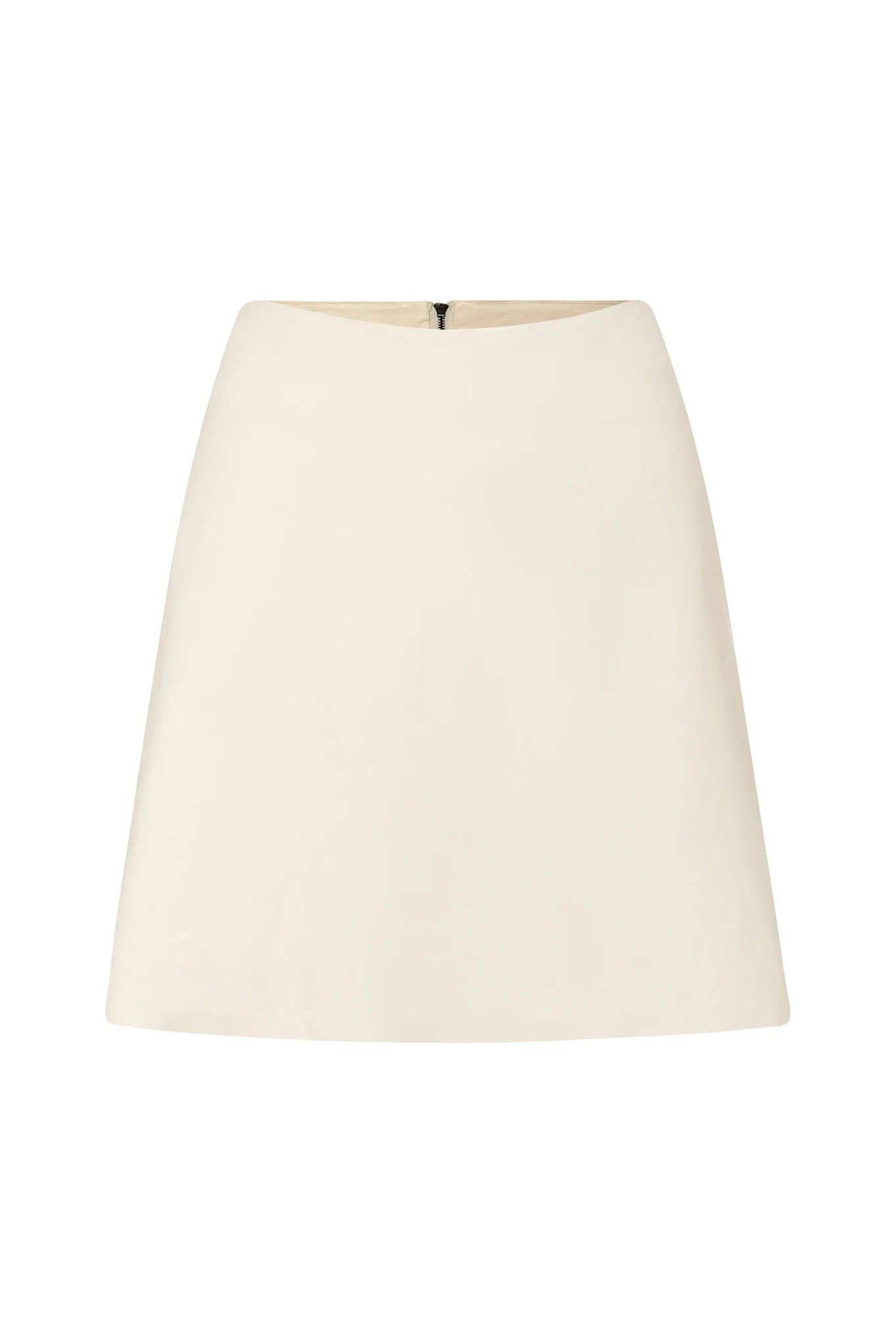 Rockefeller A-line Leather Skirt Seashell Leather