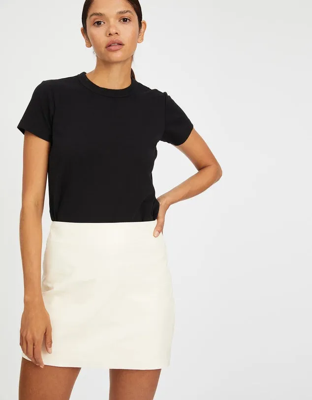 Rockefeller A-line Leather Skirt Seashell Leather