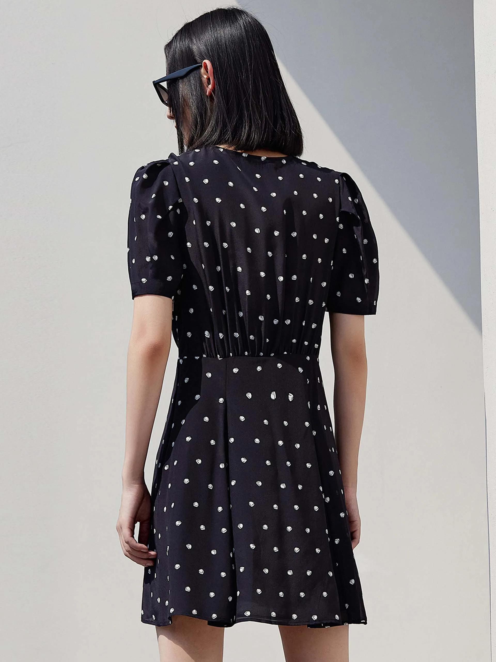 Silk Polka Dot Dress