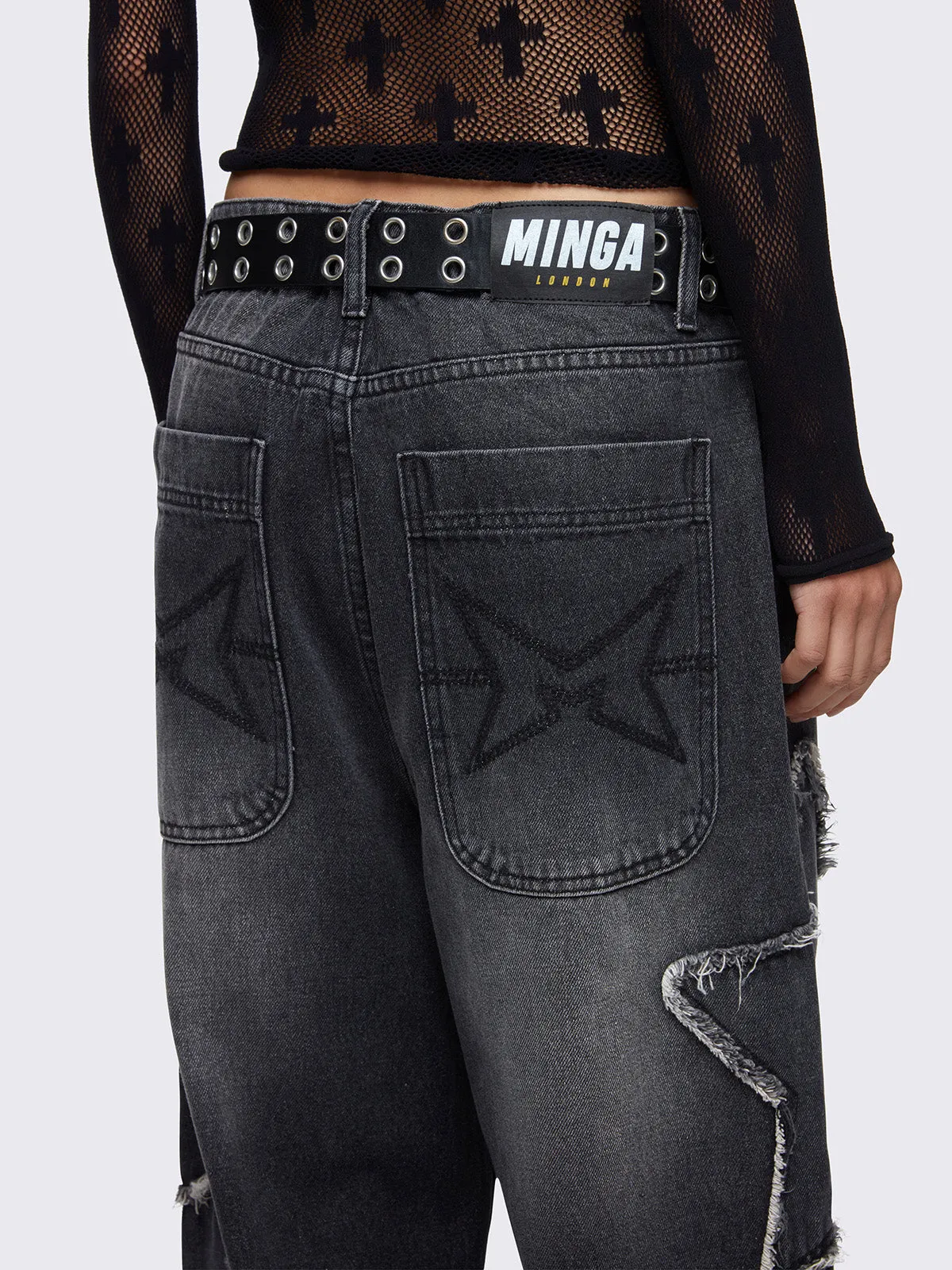 Starburst Black Baggy Jeans