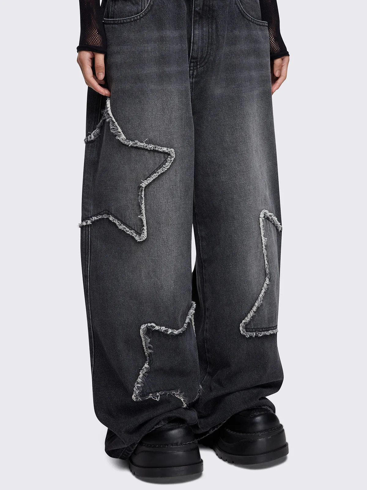 Starburst Black Baggy Jeans