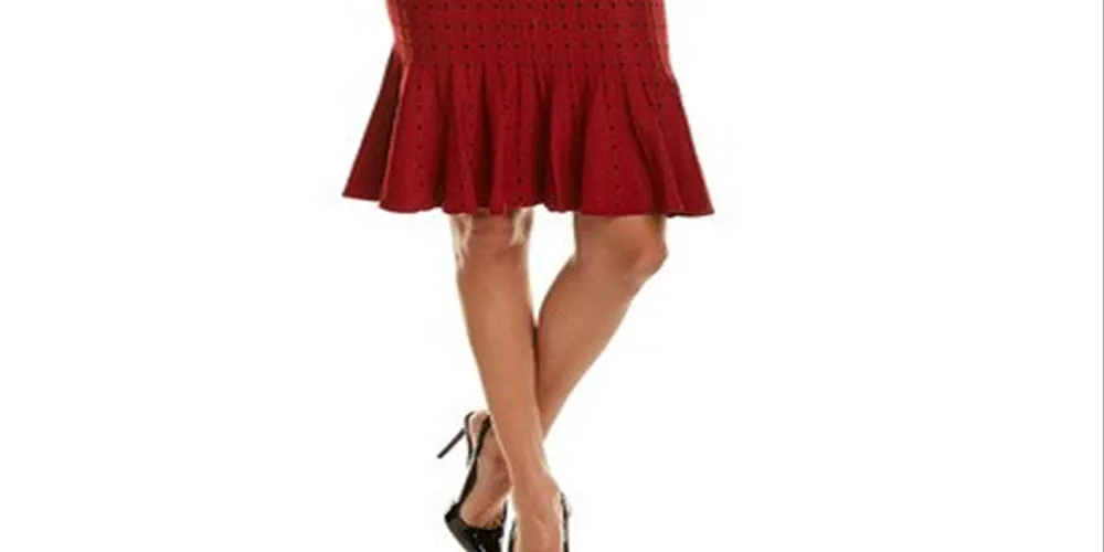 Taylor Women's Polka-Dot Sweater Dress Red Size Small