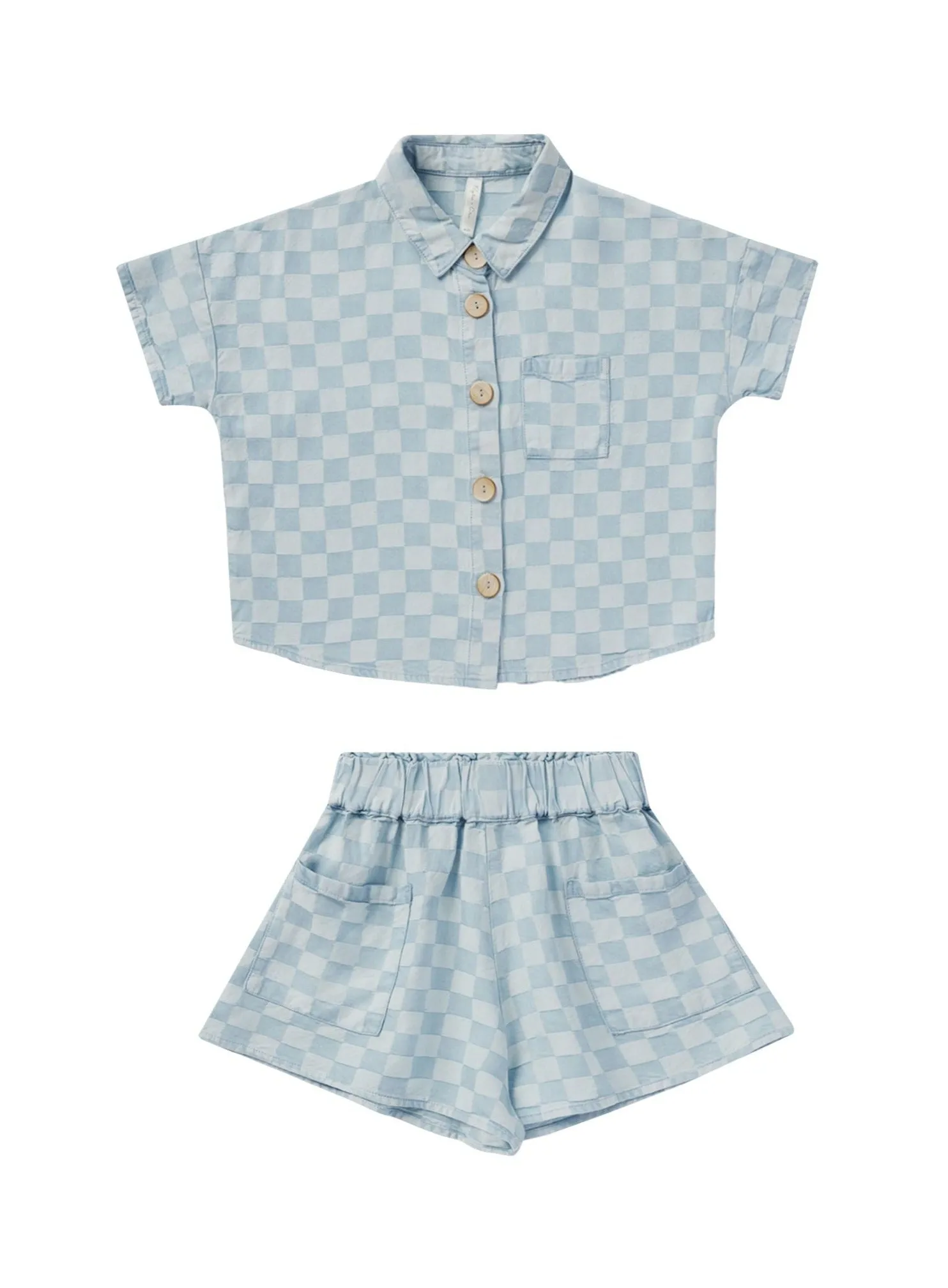 The Kelli SET by Rylee   Cru - Blue Check - KIDS