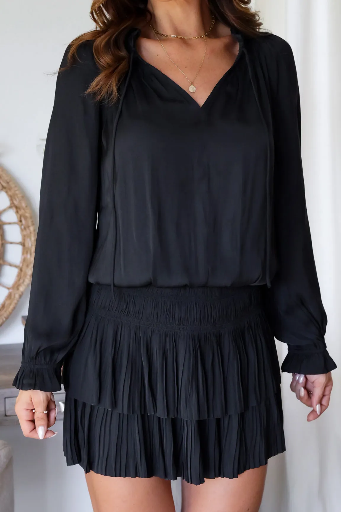 The Lucy Pleated Mini- Black