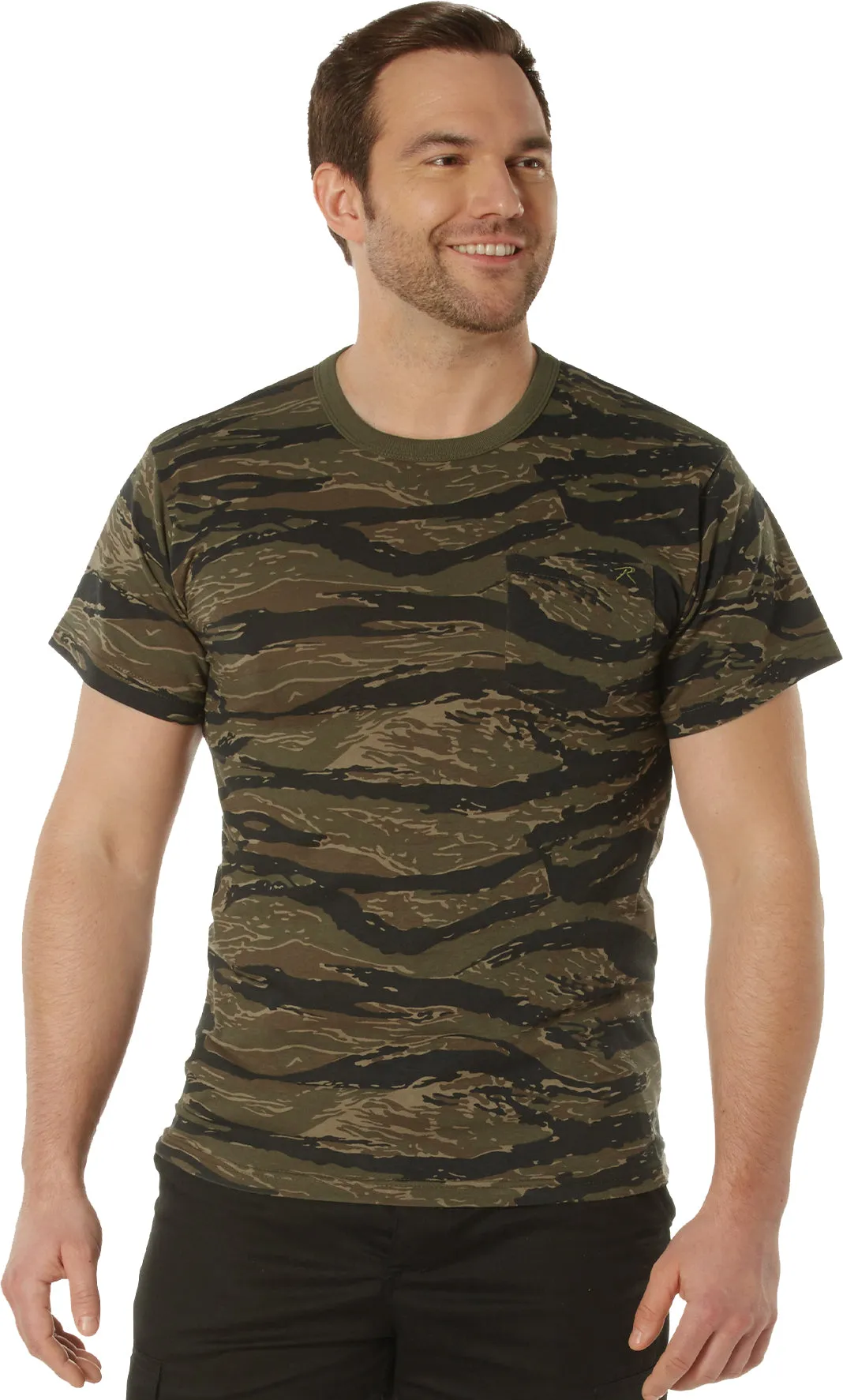 Tiger Stripe Camo Cotton / Polyester Pocket T-shirt