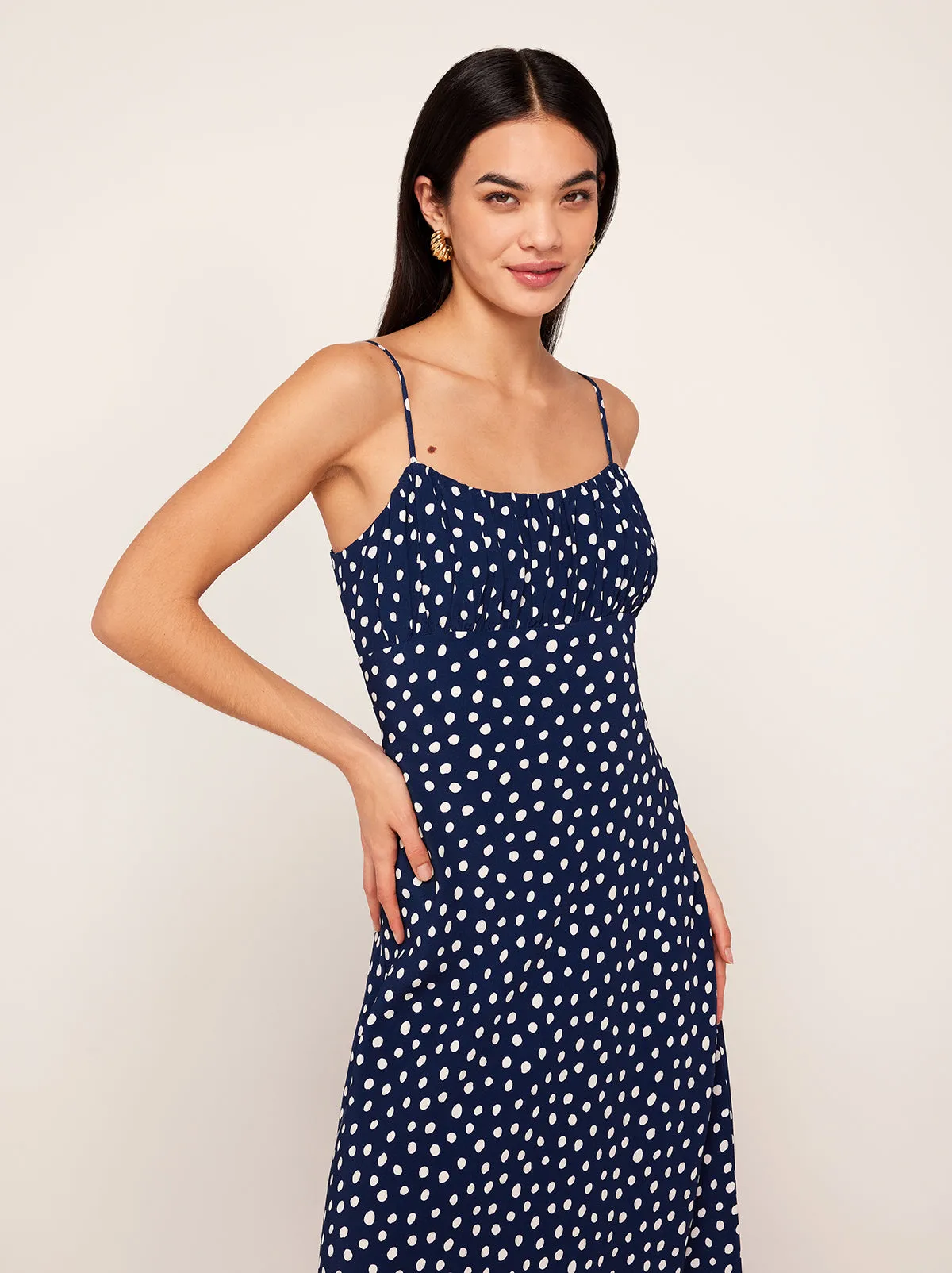 Velma Mixed Polka Dot Midi Dress