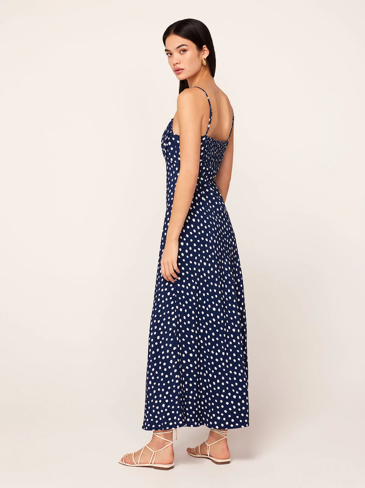 Velma Mixed Polka Dot Midi Dress