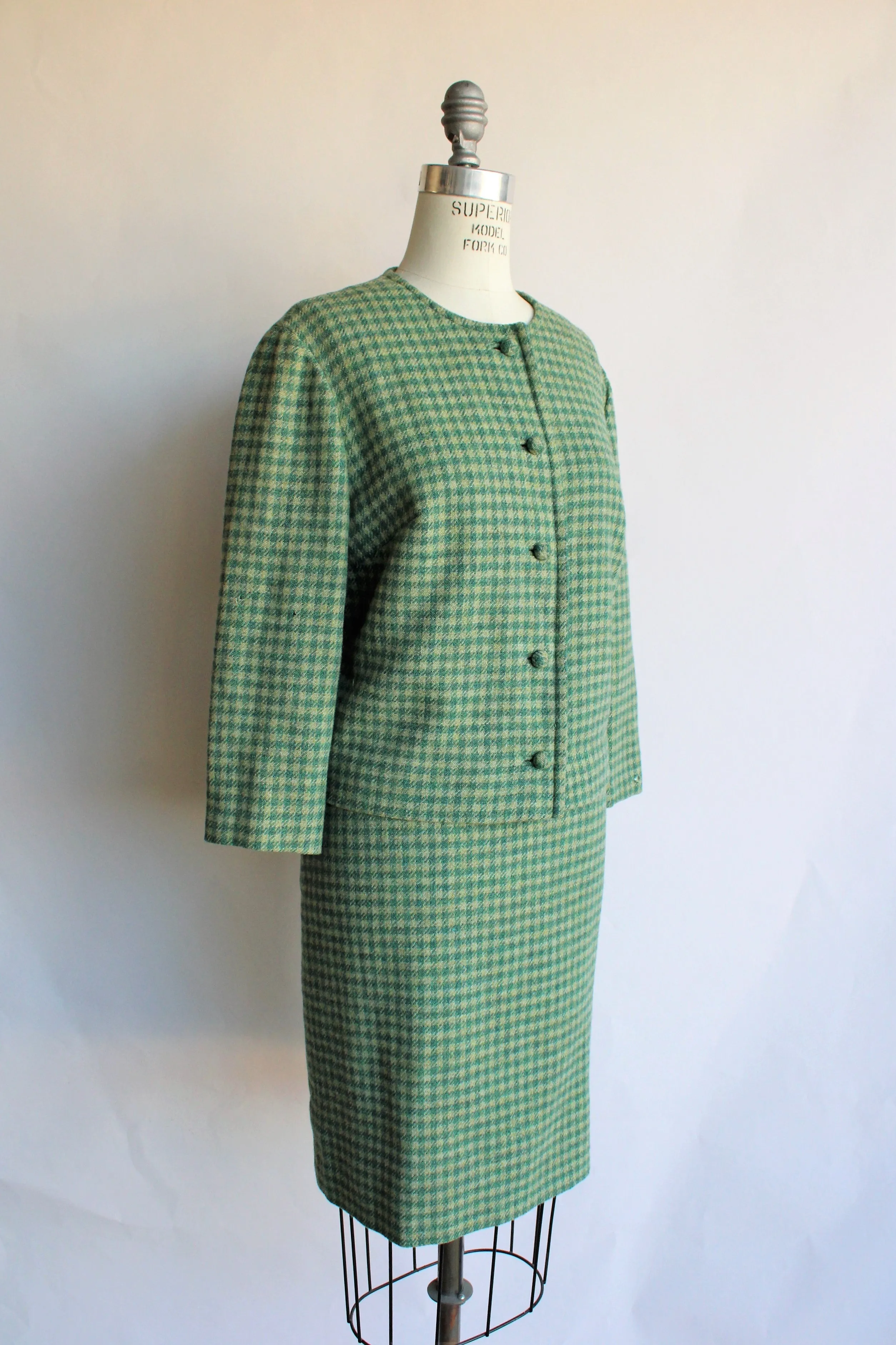 Vintage 1960s Pendleton Wool Tweed Check Two Piece Suit