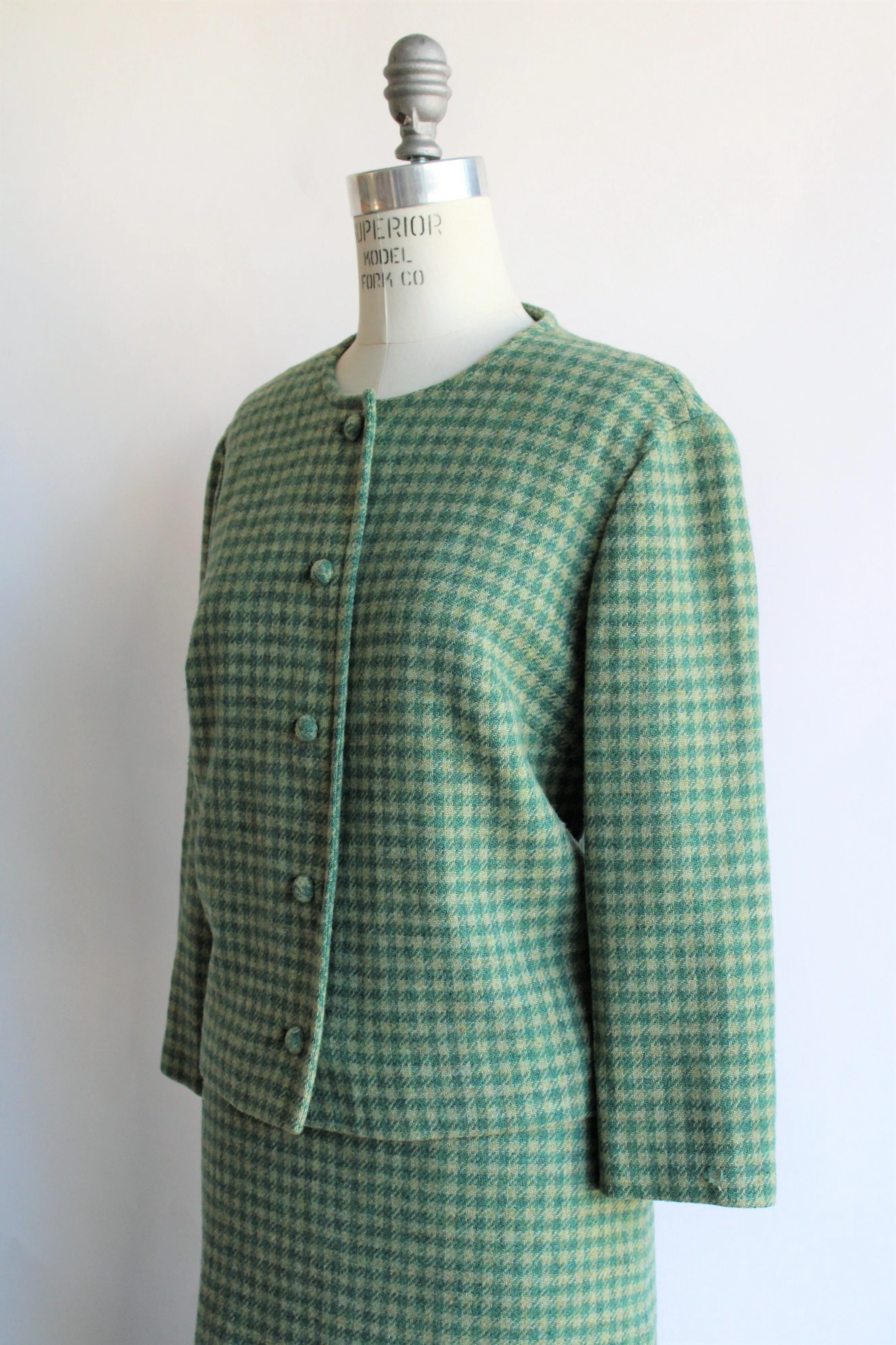 Vintage 1960s Pendleton Wool Tweed Check Two Piece Suit