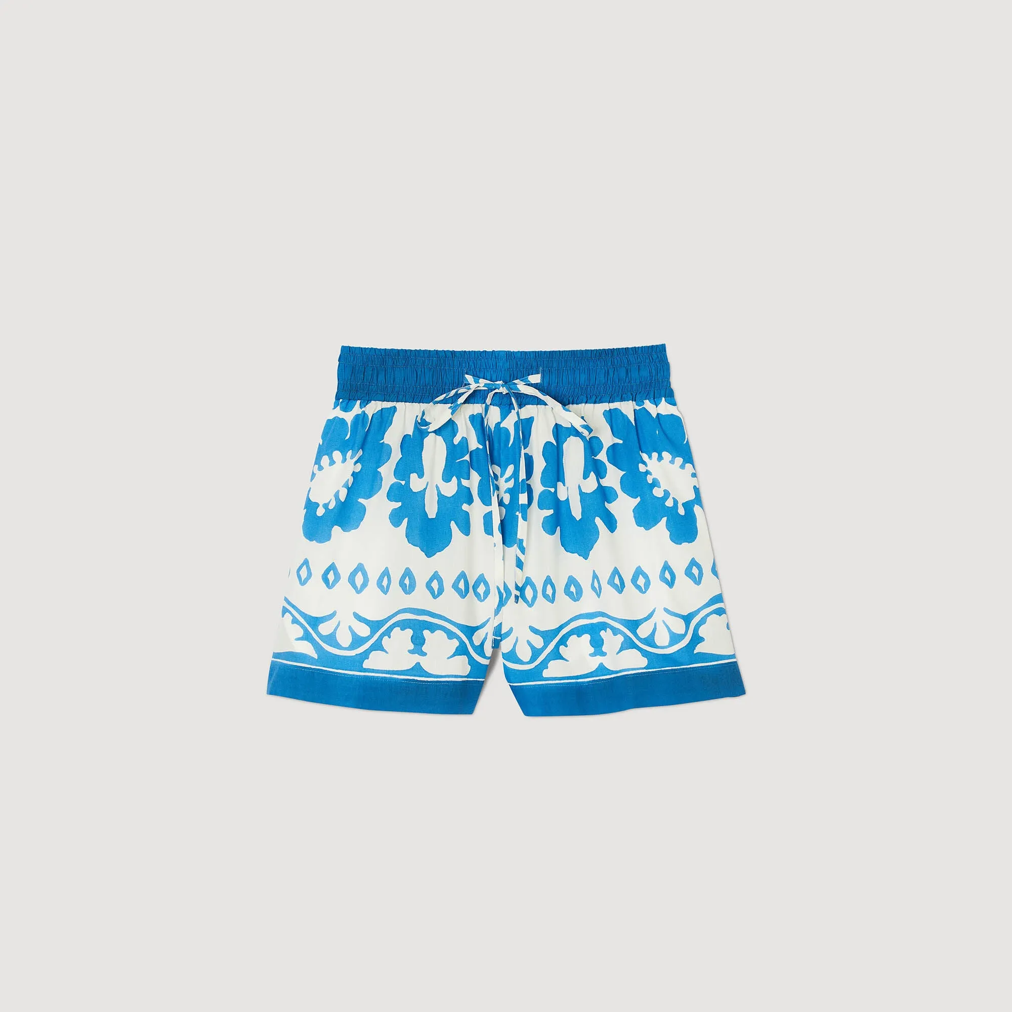 Wide-Leg Patterned Shorts