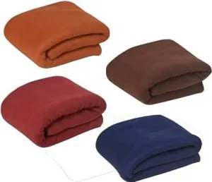 WINSTON HOME Solid Single Bed Size Fleece Blankets- Pack of 4 (Polyester, Multicolor)