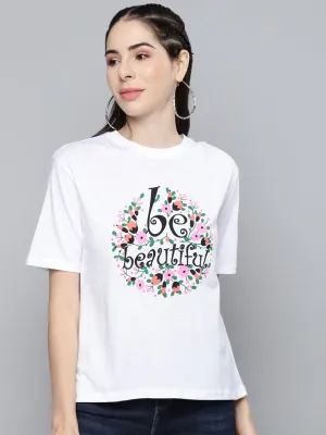 Women White Be-Beautiful T-Shirt