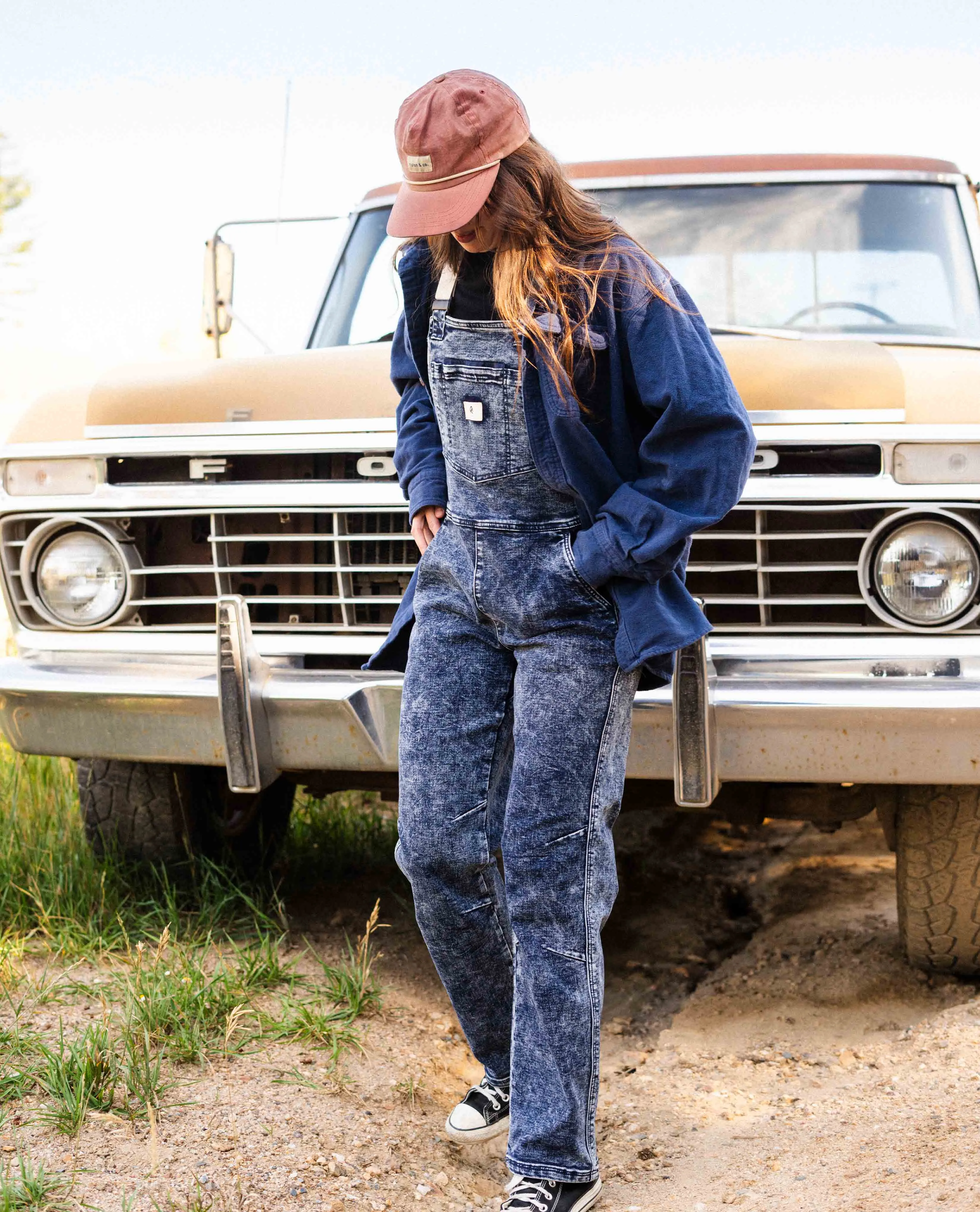 Women's Indigo Marble Overalls