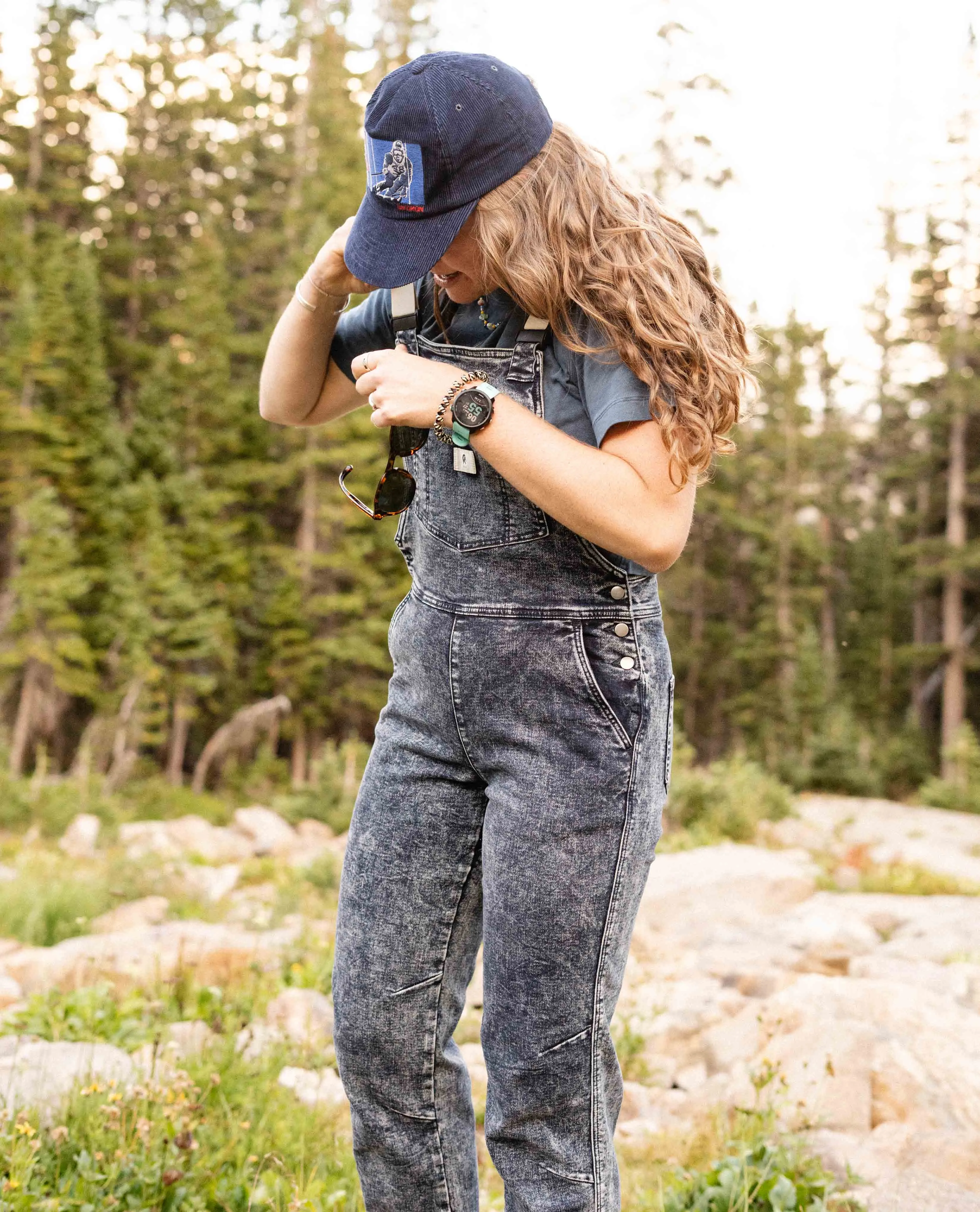 Women's Indigo Marble Overalls