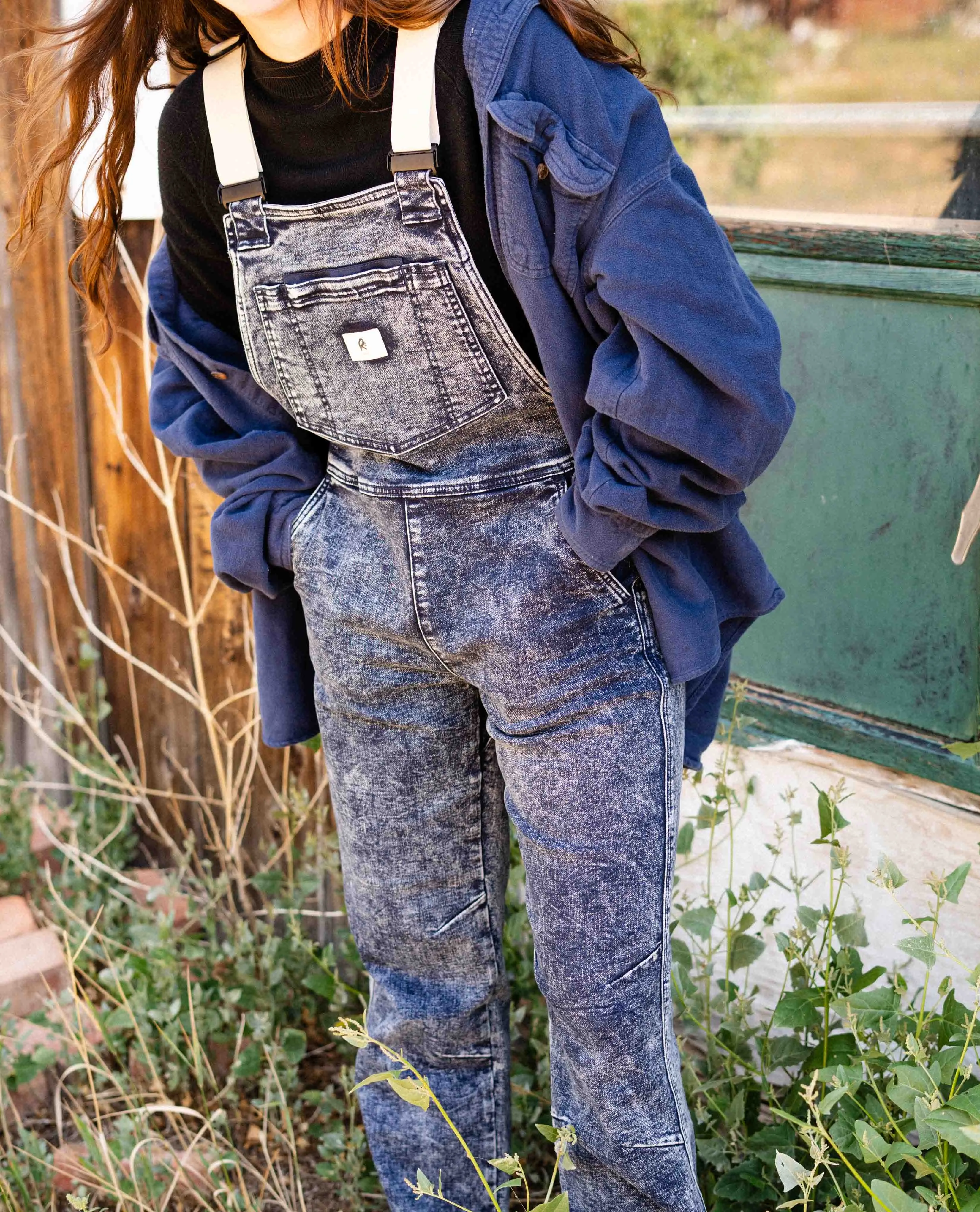 Women's Indigo Marble Overalls