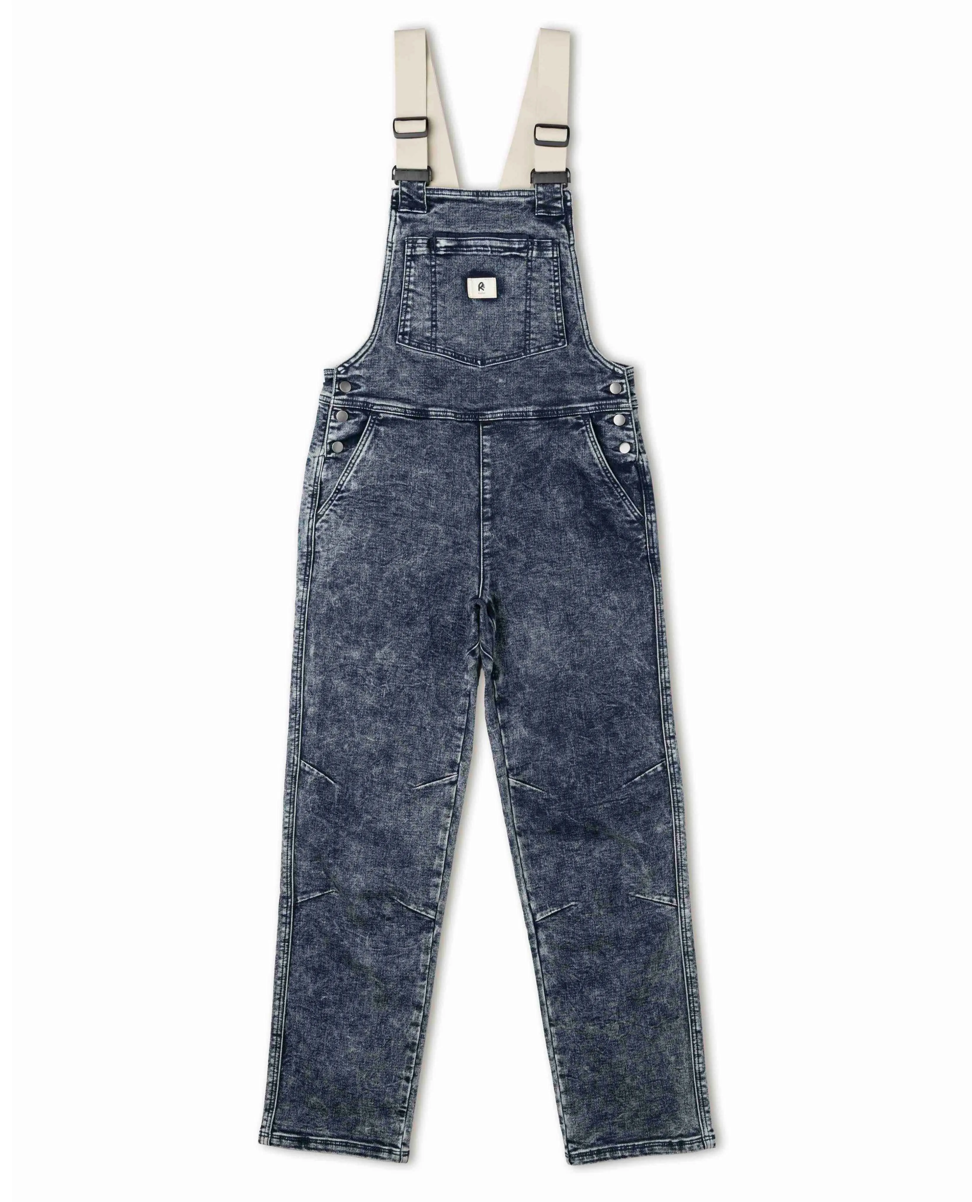 Women's Indigo Marble Overalls