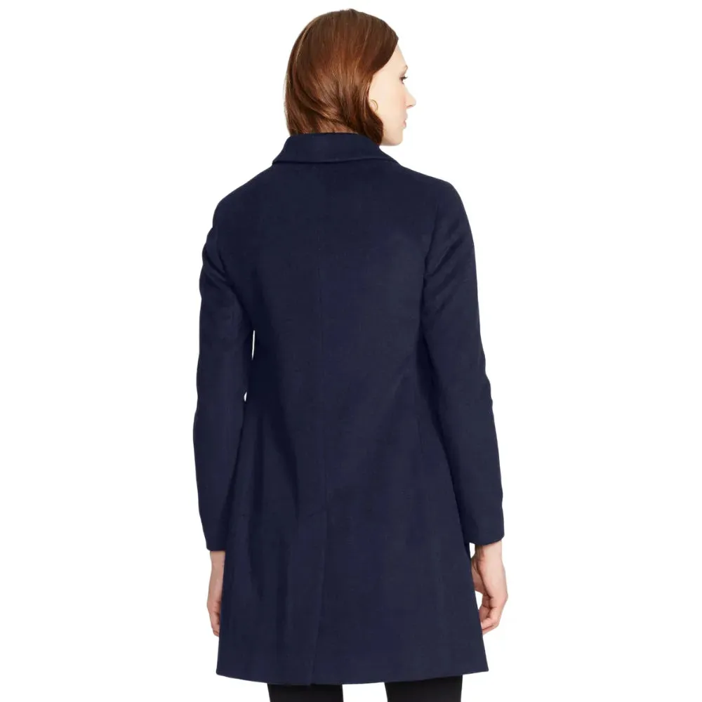 Womens Navy Wool Blend Coat