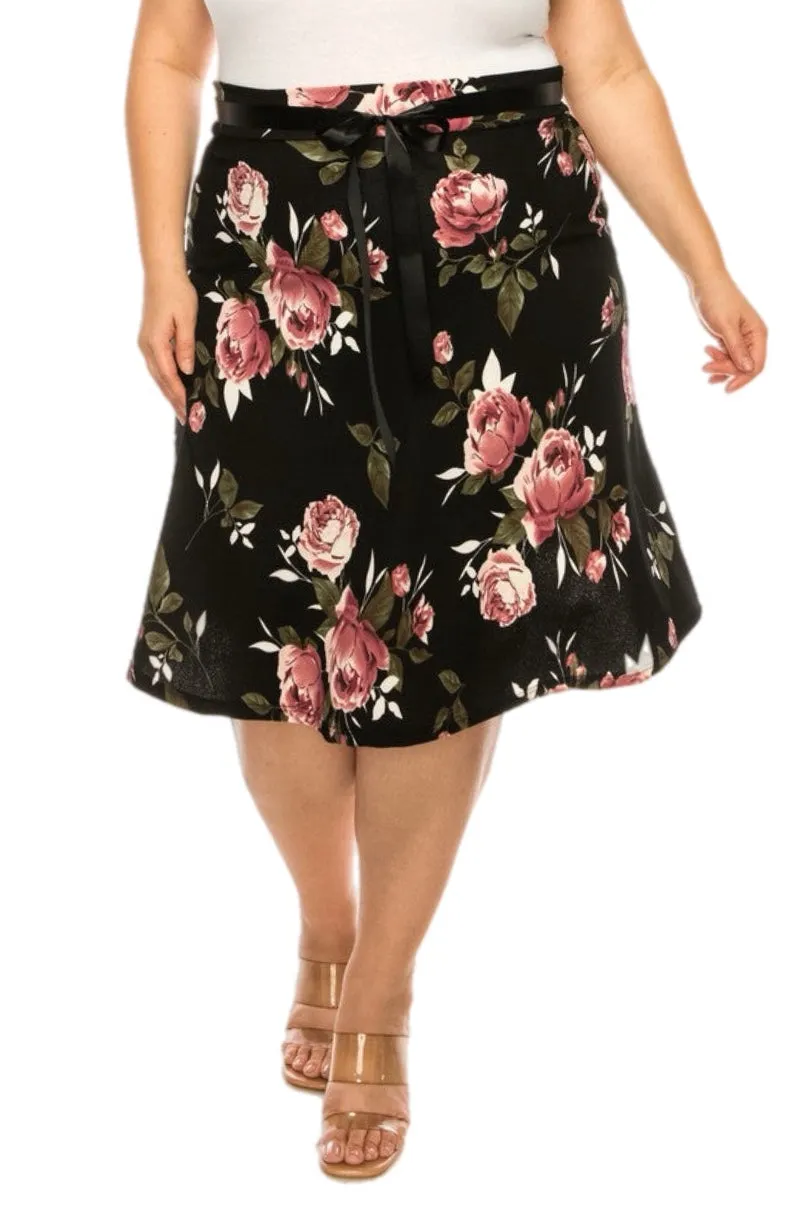 Women's Plus A-Line Knee Length Skirt 500