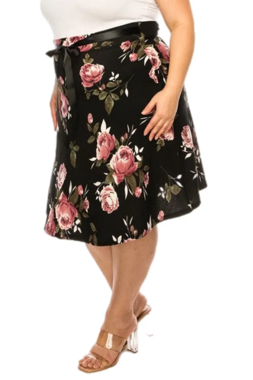 Women's Plus A-Line Knee Length Skirt 500