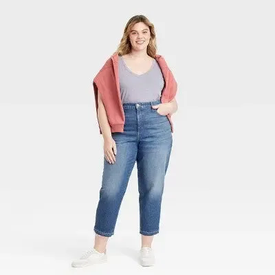 Women's Plus Size High-Rise Vintage Straight Jeans - Universal Thread Indigo 18W