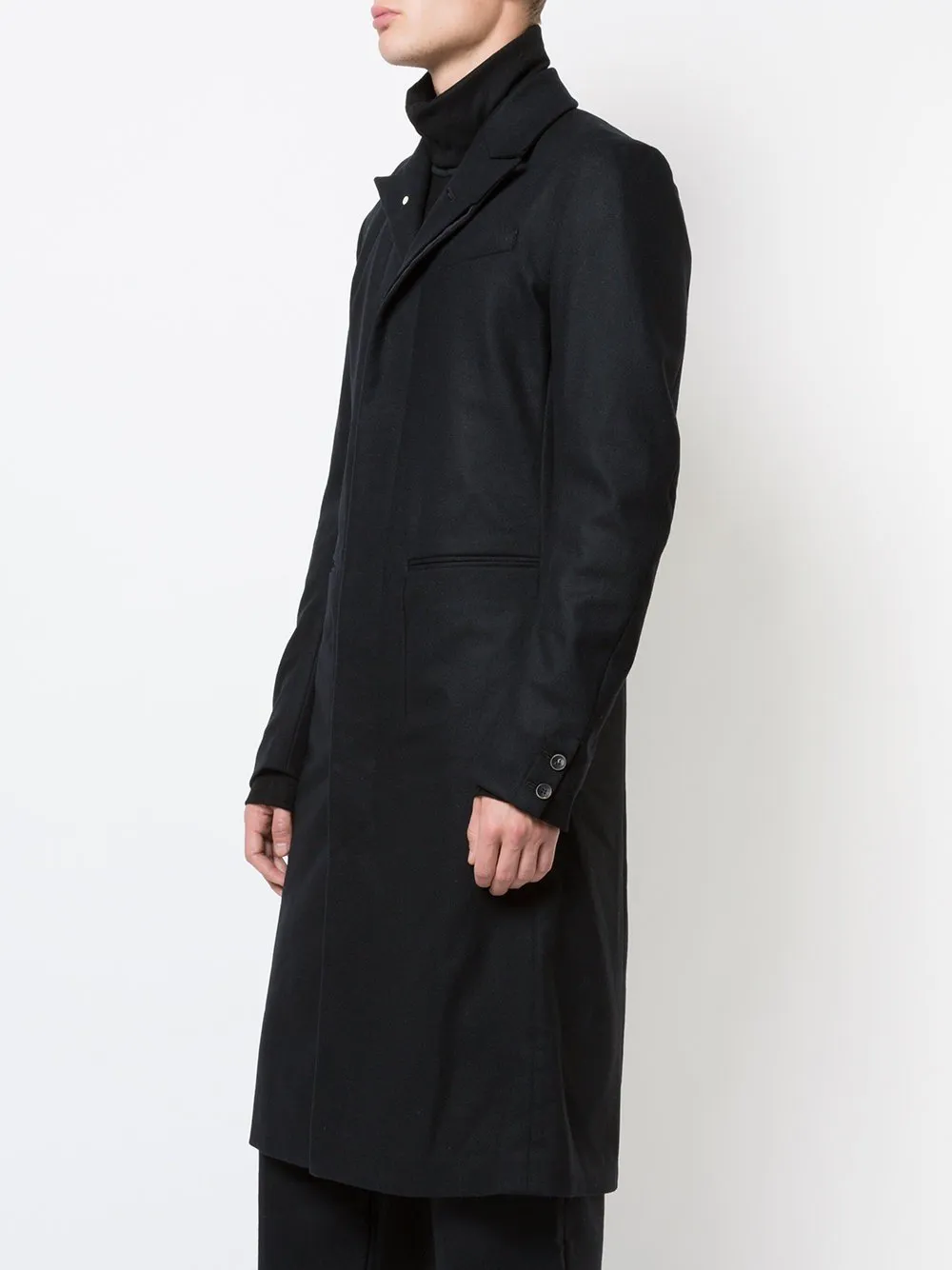 Wool Stretch Flannel Unisex Coat