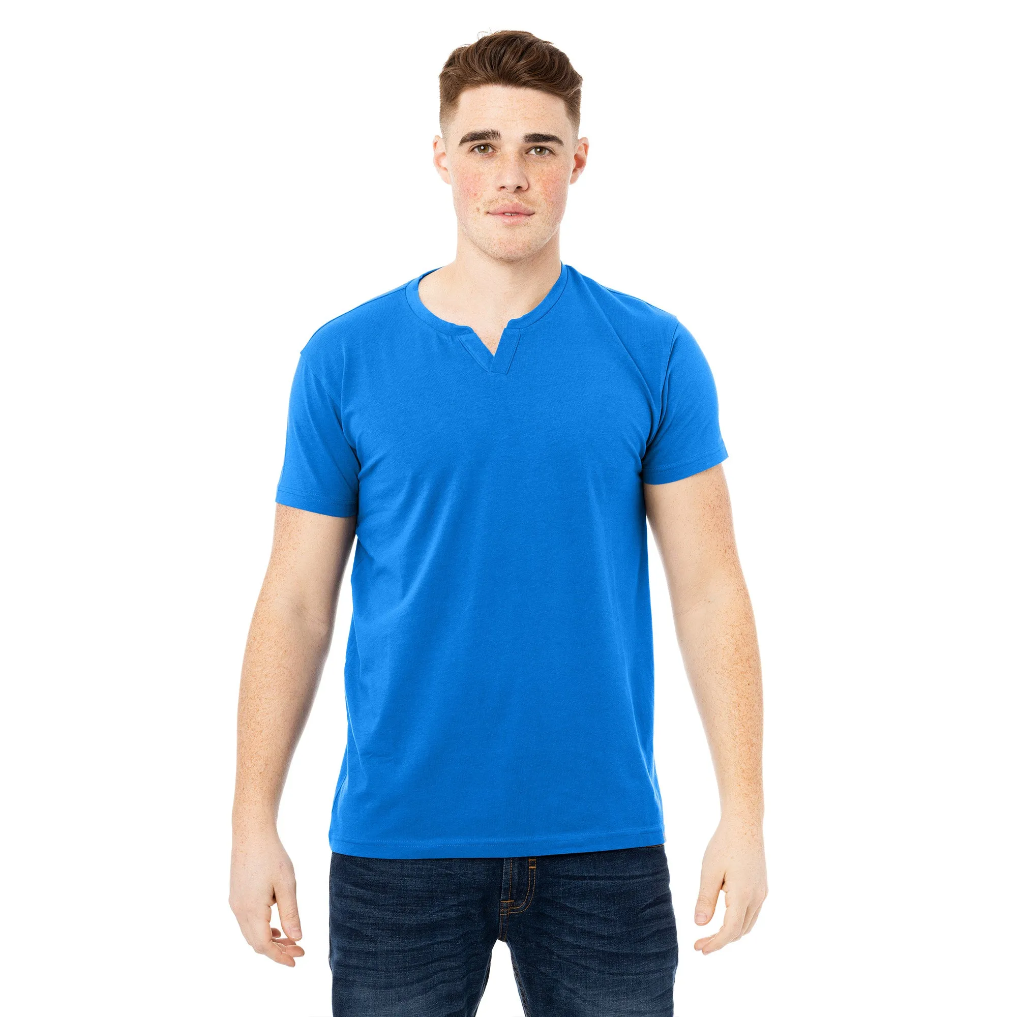 X RAY Men's Basic V-Notch Neck Short Sleeve Split Neck T-Shirtt