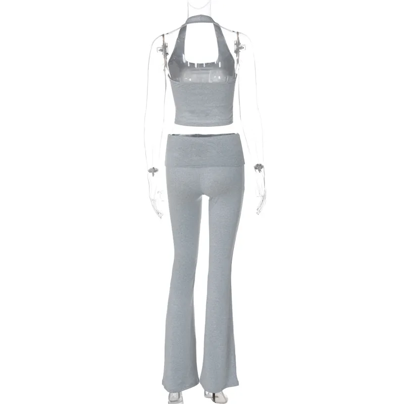 Zamiah Halter Flare Pants Set